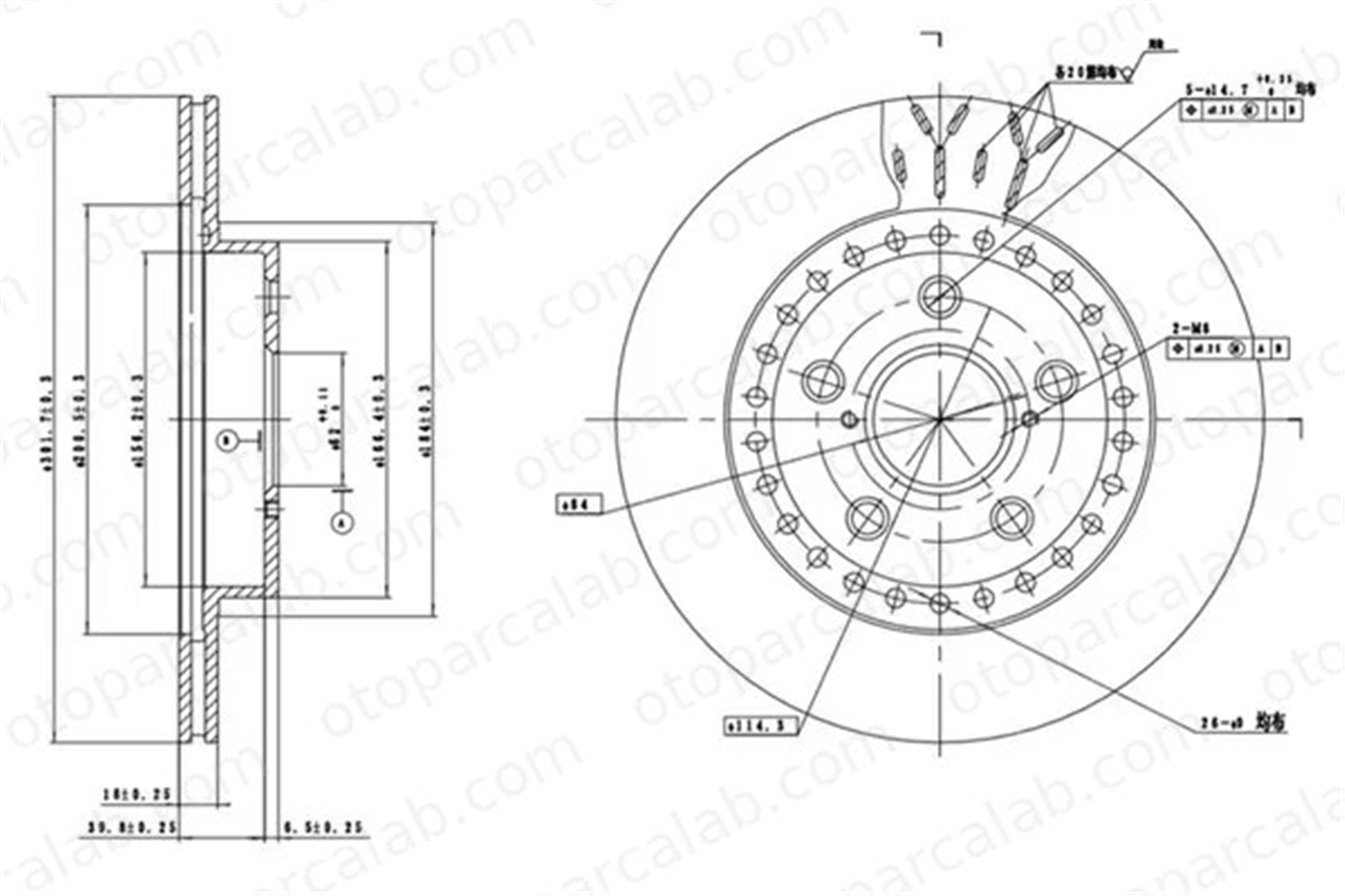 MGA 50571 Fren Disk Ayna Ön Sağ ve Sol TOYOTA RAV 4 I RAV 4 I Cabrio 4351242010 4351242020