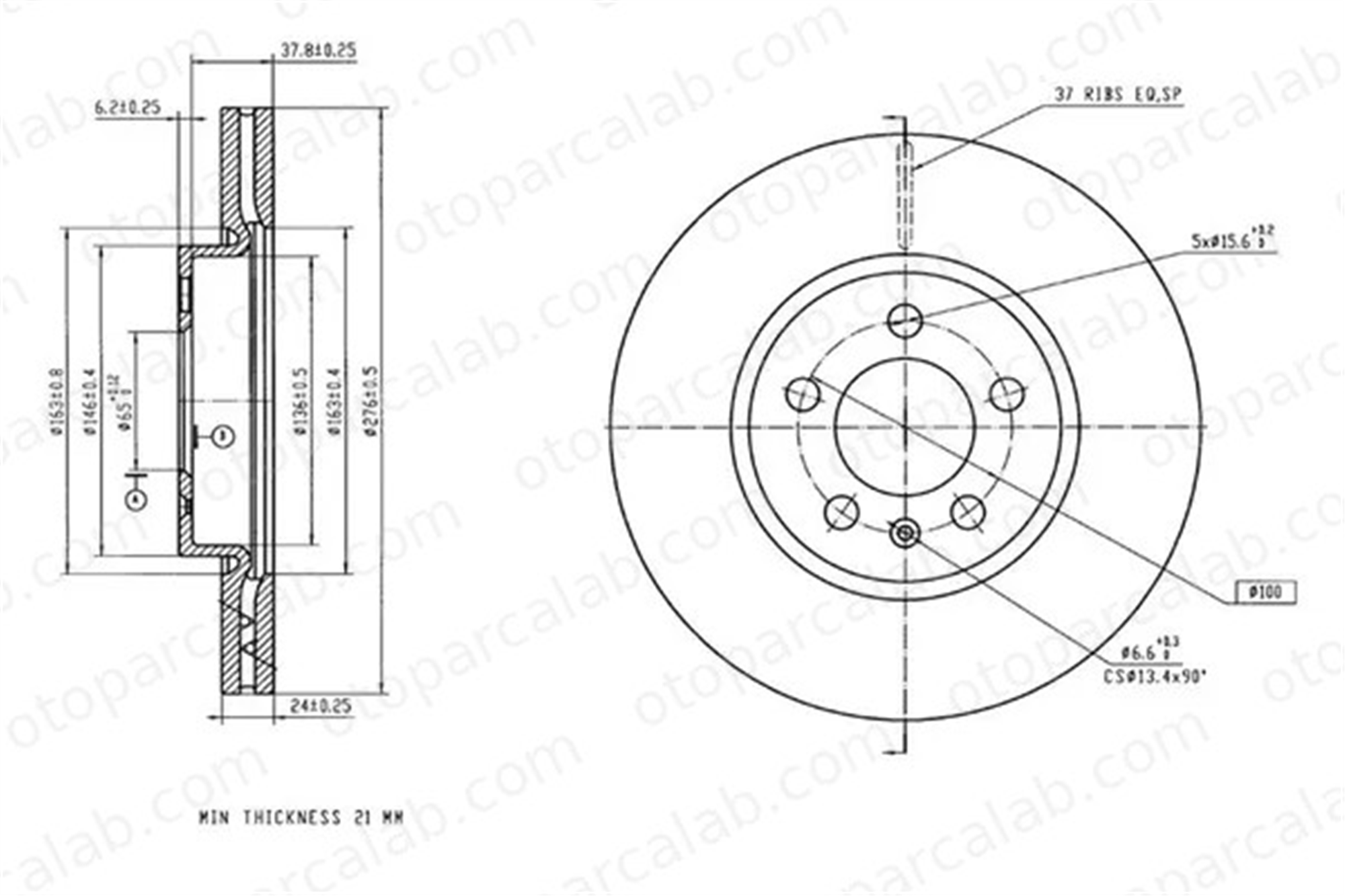 MGA 50746 Fren Disk Ayna Ön Sağ ve Sol SEAT IBIZA V VW POLO VI 2Q0615301H