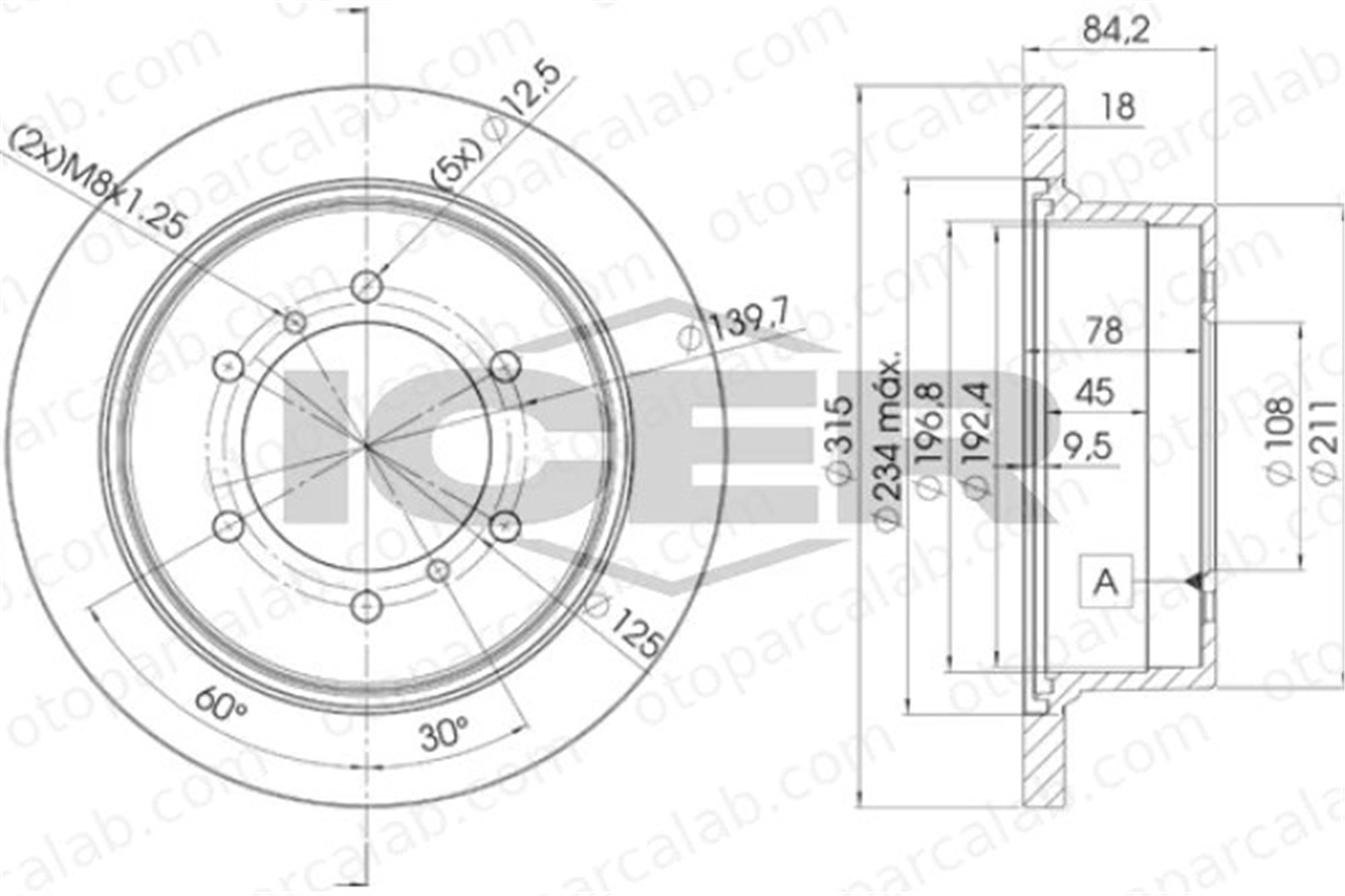 MGA 50876 Fren Disk Ayna Arka Sağ ve Sol MITSUBISHI L400 Minibüs/Otobüs PAJERO SPORT I MB618797