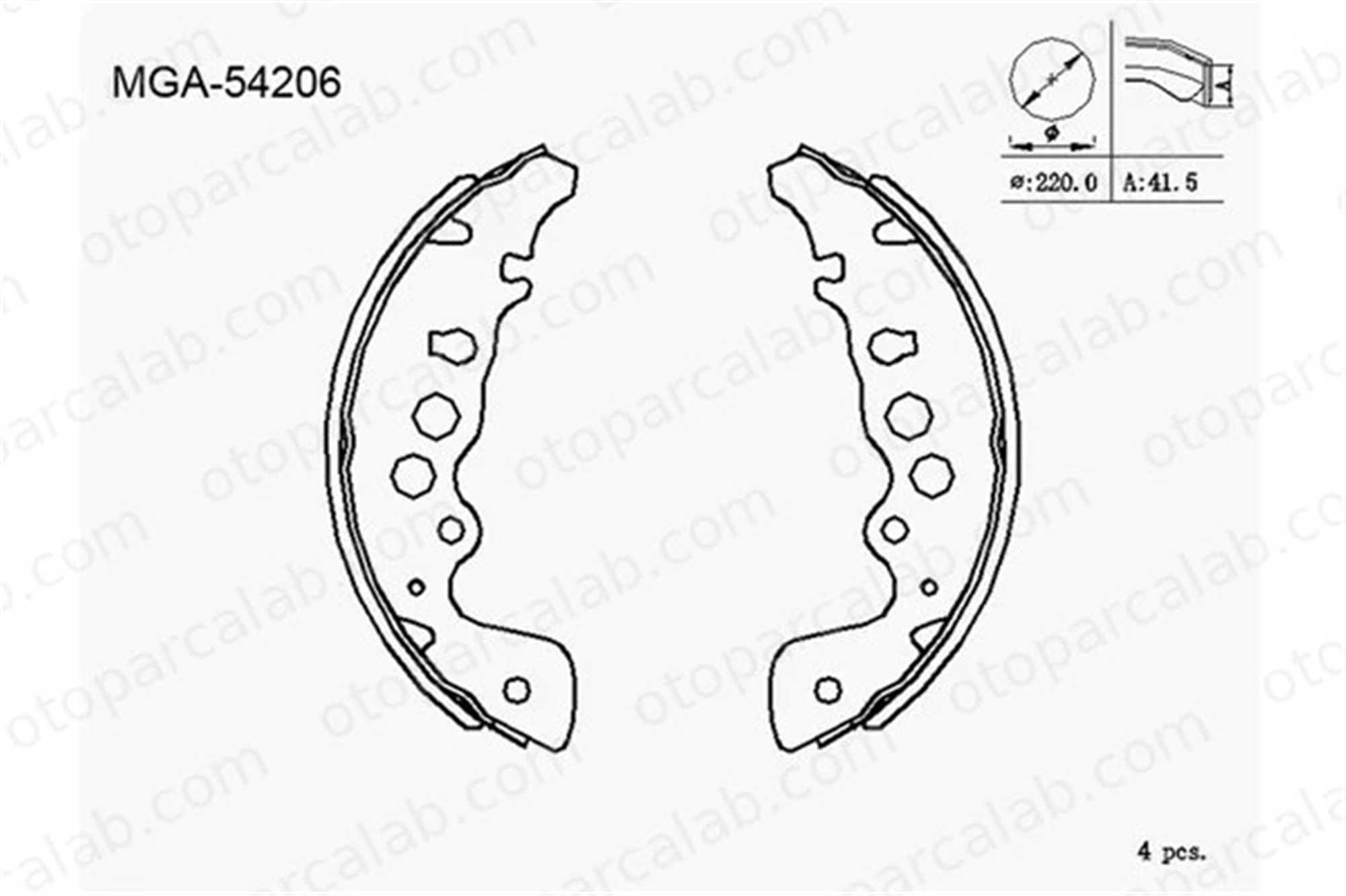 MGA 54206 Fren Pabuçlu Balata Arka SUZUKI GRAND VITARA I GRAND VITARA II 5320065D01 1A512638Z