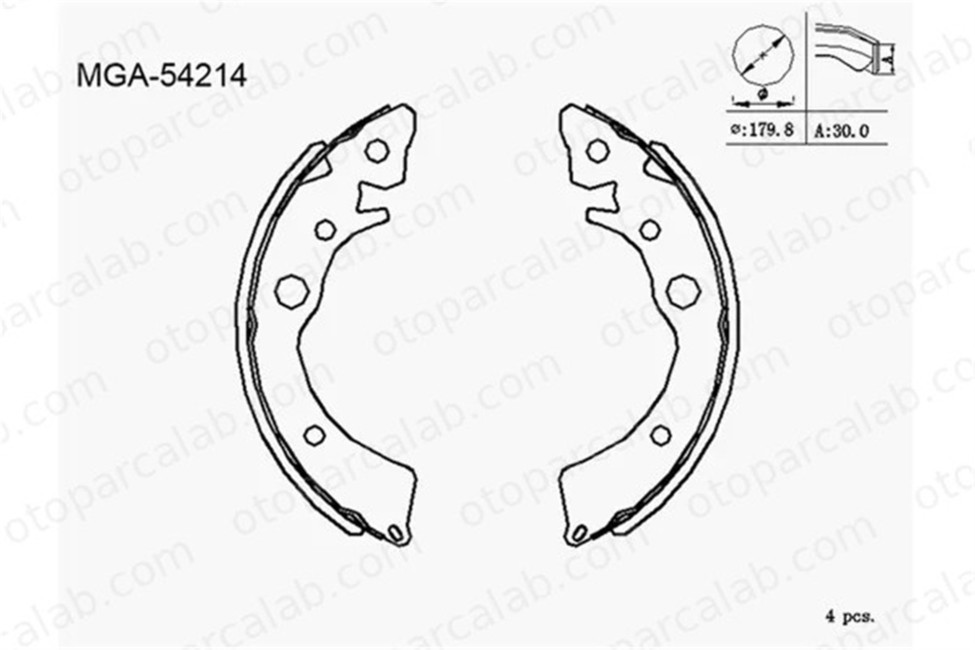 MGA 54214 Fren Pabuçlu Balata Arka HONDA CIVIC IV Hatchback CIVIC IV Sedan 43153SR3003 43053SR3A00