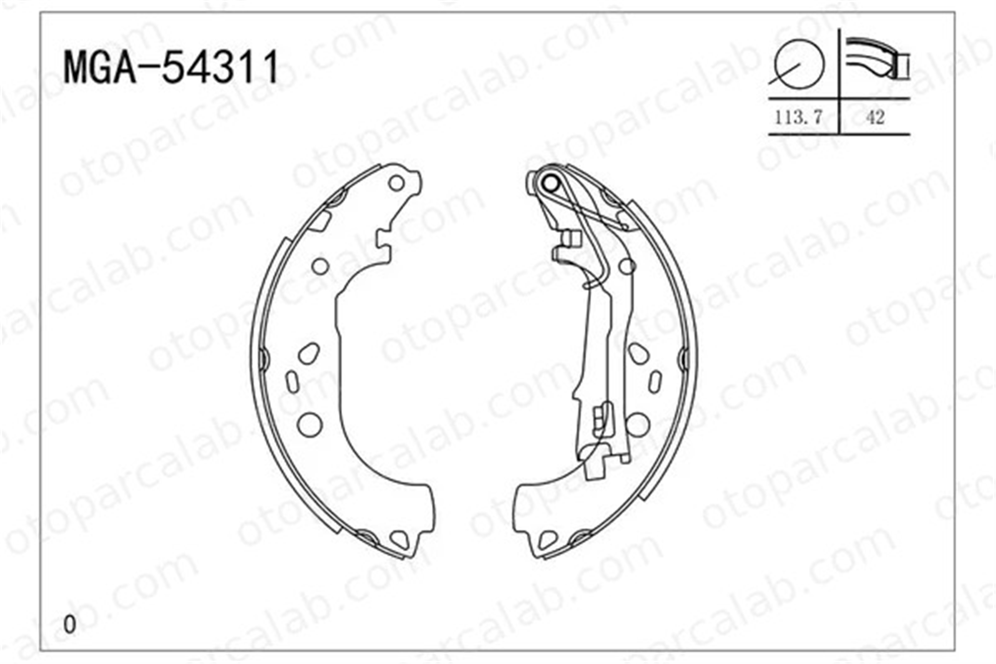MGA 54311 Fren Pabuçlu Balata Arka OPEL CORSA D FIAT PUNTO 4241N8 4241P4