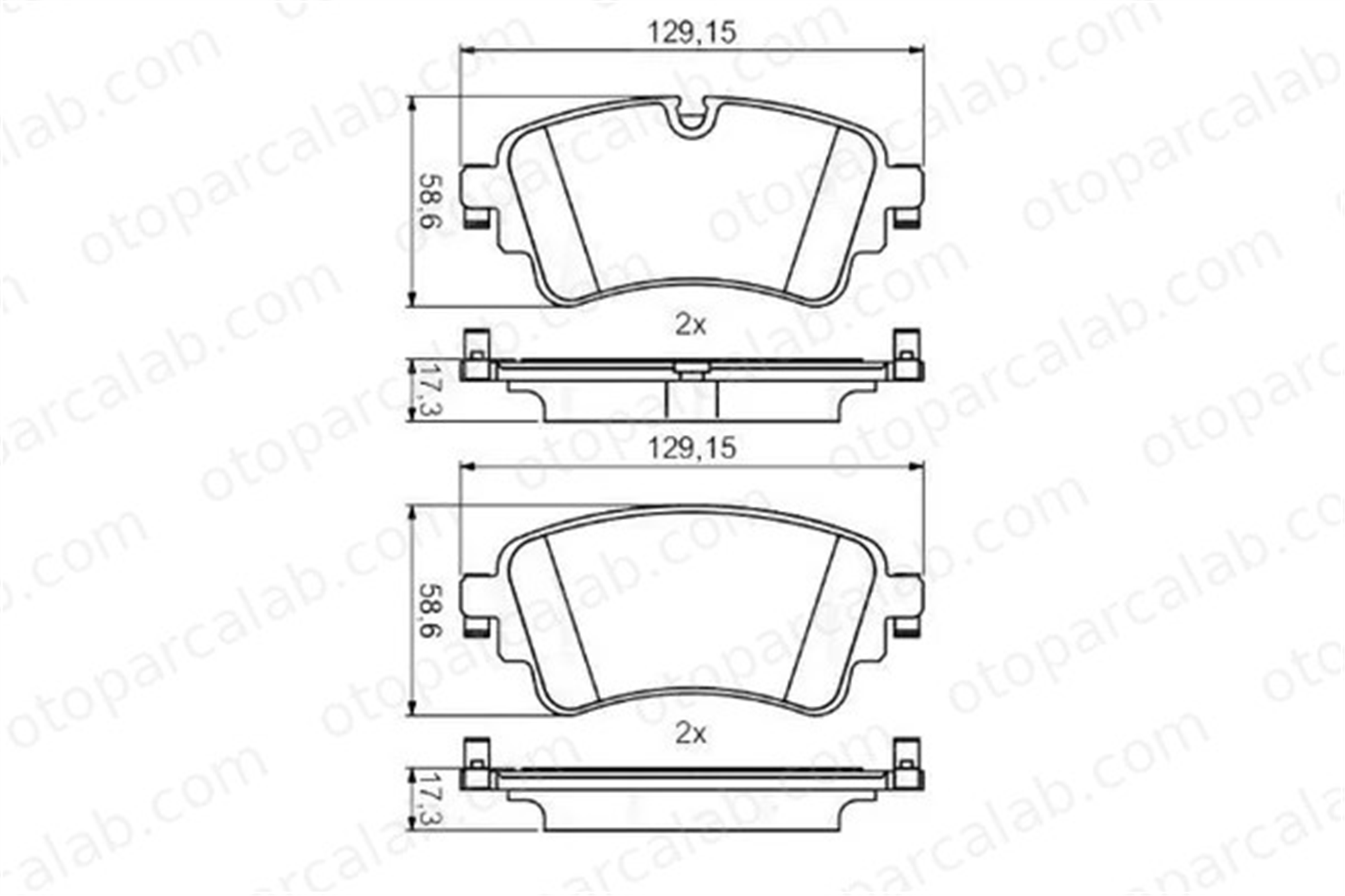 MGA 55673 Fren Disk Balata Arka AUDI A4 B9 Avant A4 B9 8W0698451L 4N0698451