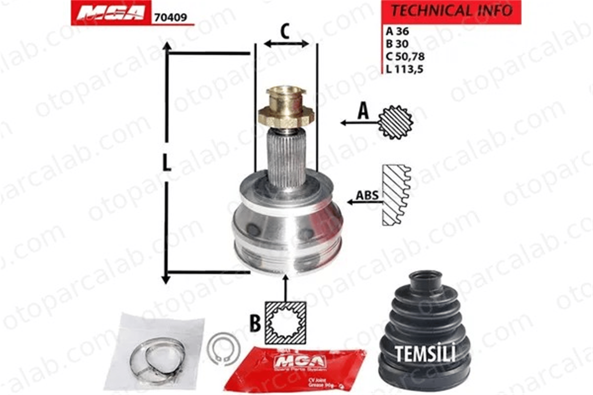 MGA 70409 Aks Kafası Ön Dış Sağ veya Sol SEAT TOLEDO IV IBIZA III 6Q0498099E 6C0498099A