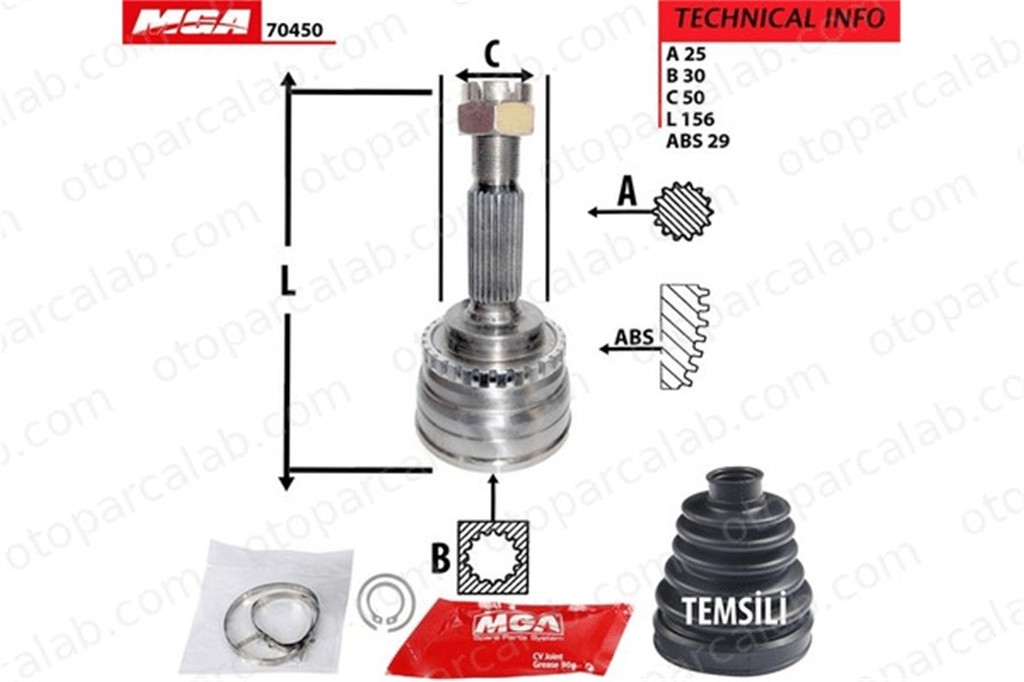 MGA 70450 Aks Kafası Ön Dış Sağ veya Sol HYUNDAI SANTA FÉ III ELANTRA III Sedan 495012D012 495002D012