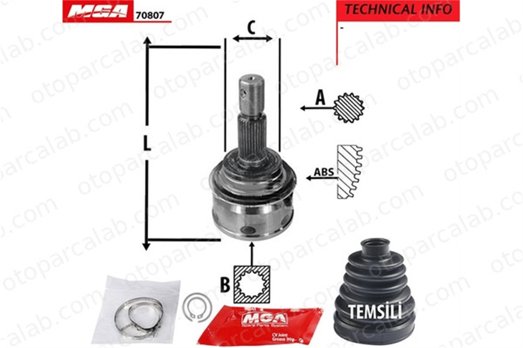 MGA 70807 Aks Kafası Ön Dış Sağ veya Sol TOYOTA LAND CRUISER PRADO HILUX VII Pick-up 4343060060
