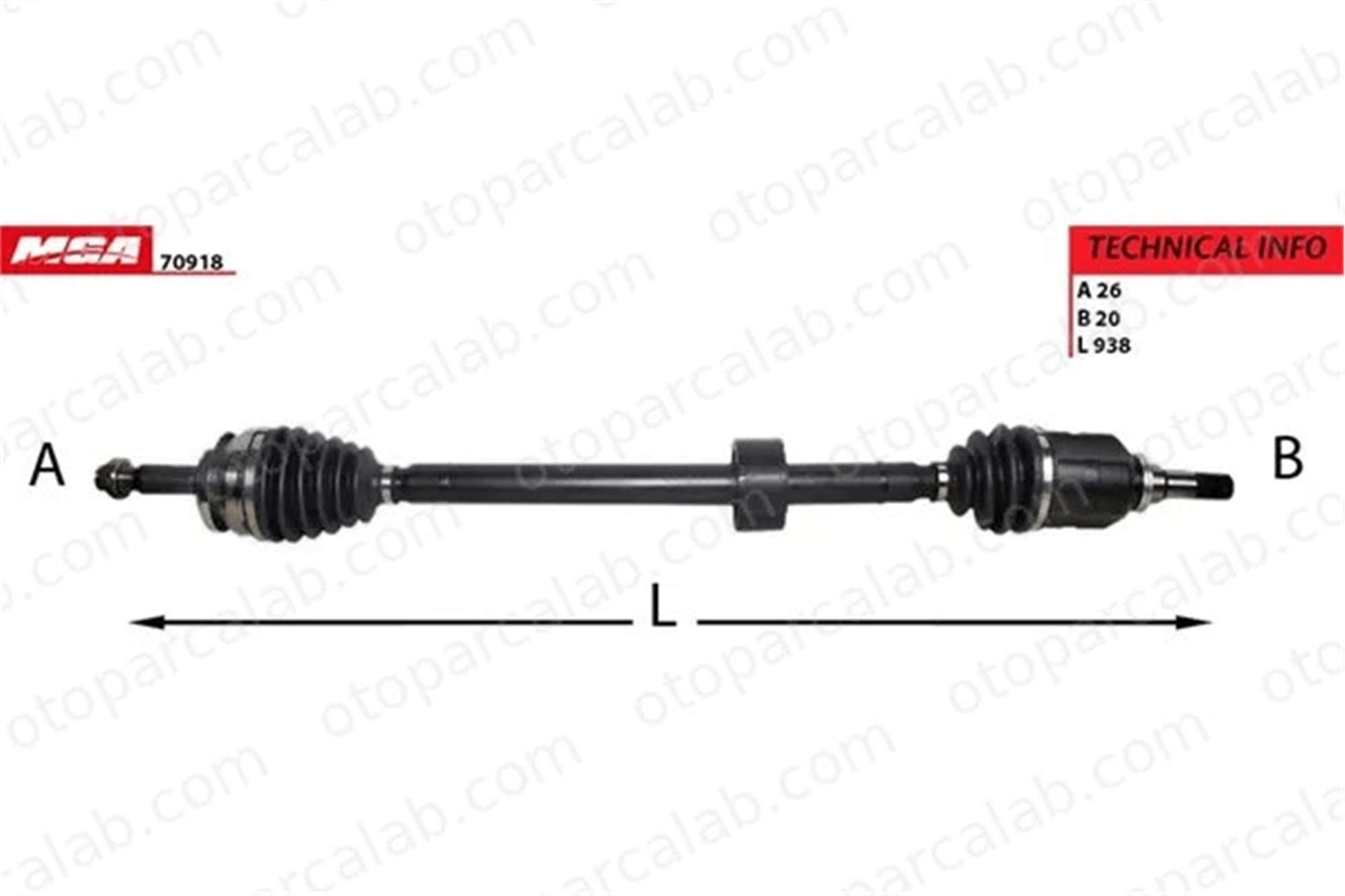 MGA 70918 Aks Komple Ön Sağ TOYOTA VERSO VERSO VAN 434100F041 434100F040