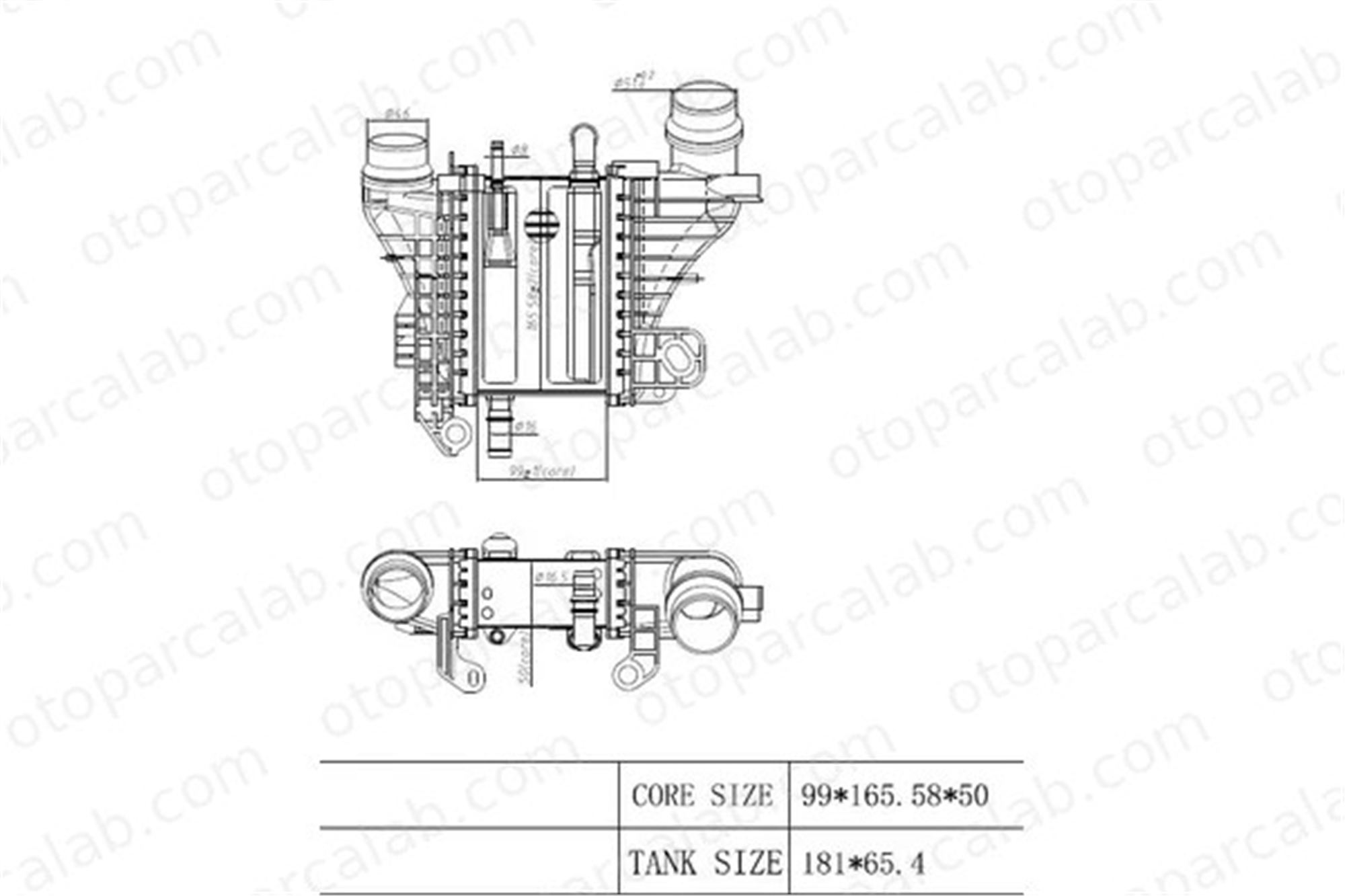 MGA 80962 Turbo Radyatörü DACIA DUSTER MERCEDES-BENZ A-SERISI 144967867R 144616325R