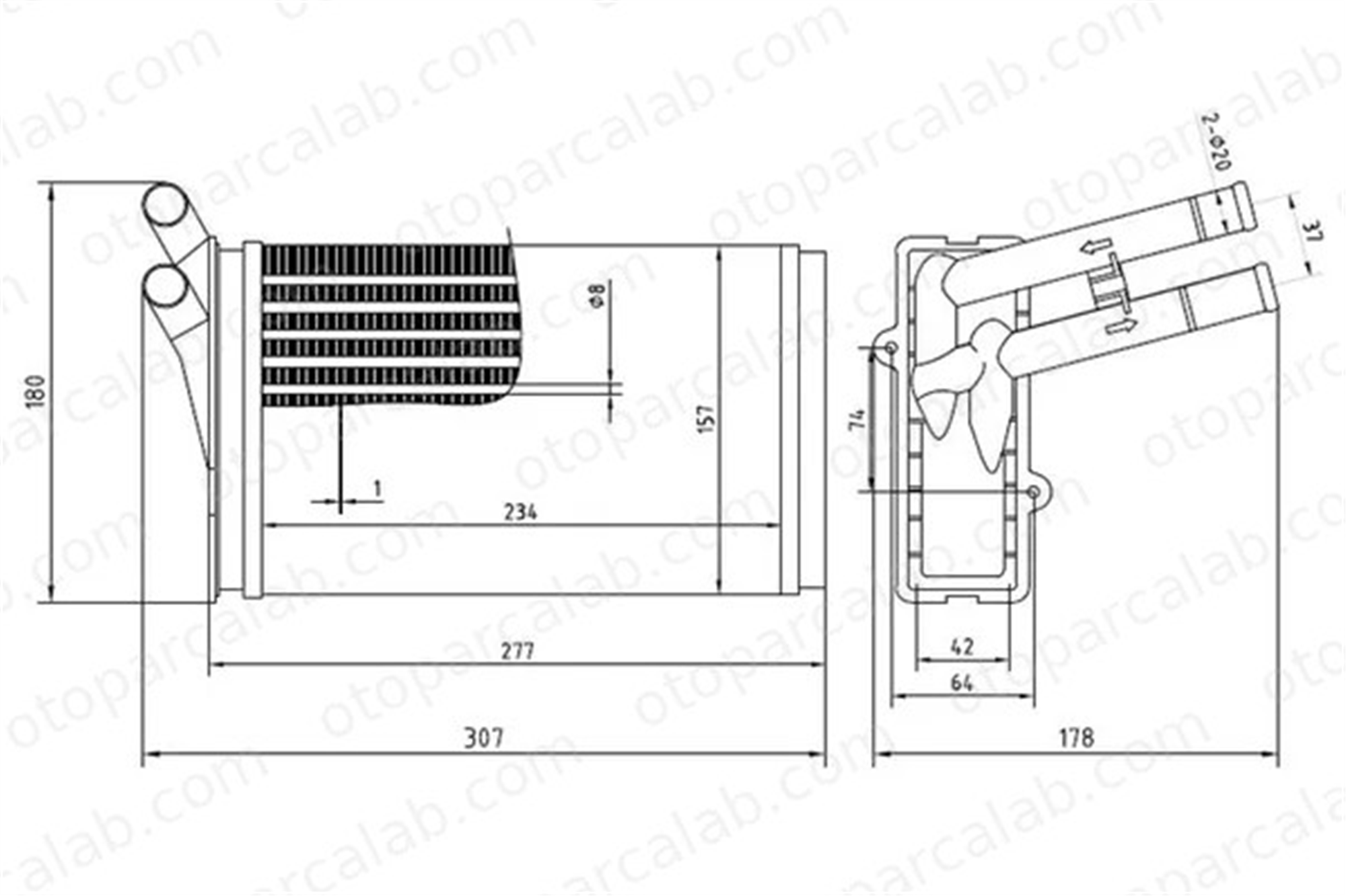 MGA 81118 Kalorifer Radyatörü AUDI A4 B5 A4 B5 Avant 8D1819030B 893819030A