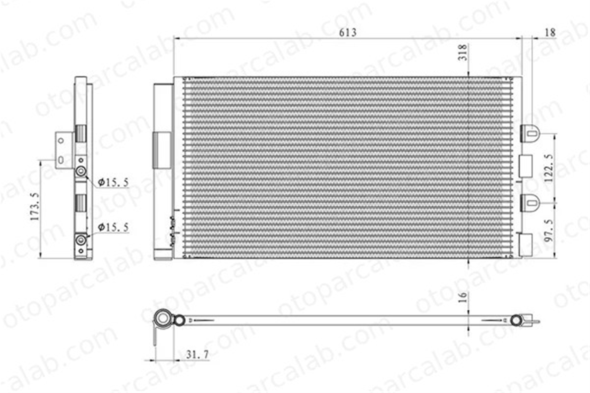 MGA 82508 Klima Radyatörü FIAT PUNTO PUNTO Kasa/eğik arka 51712975 51763472