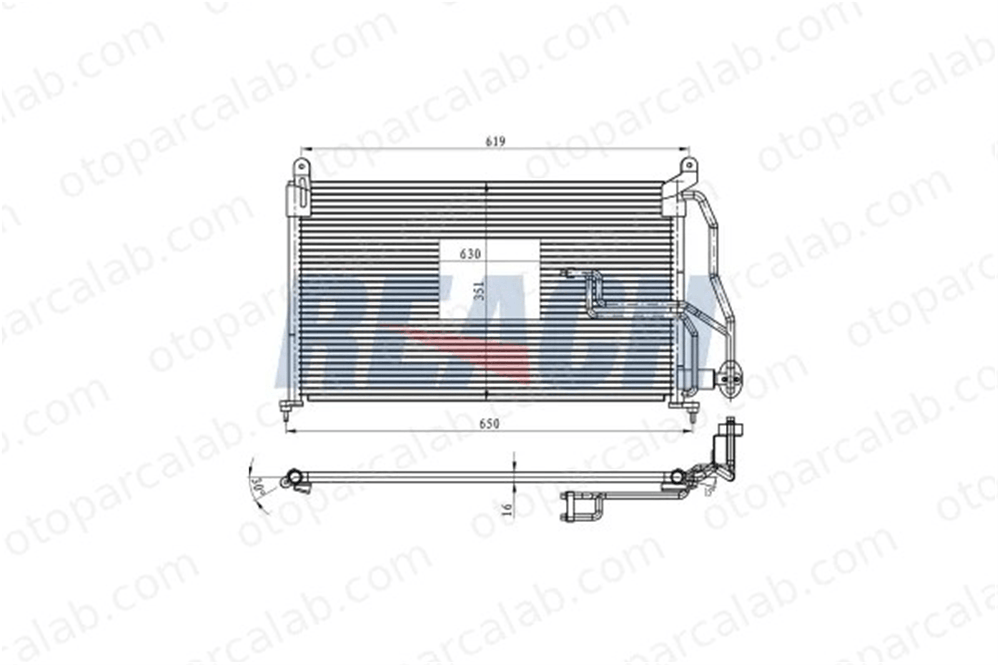 MGA 82614 Klima Radyatörü OPEL VECTRA A Hatchback VECTRA A 1850070 1850025