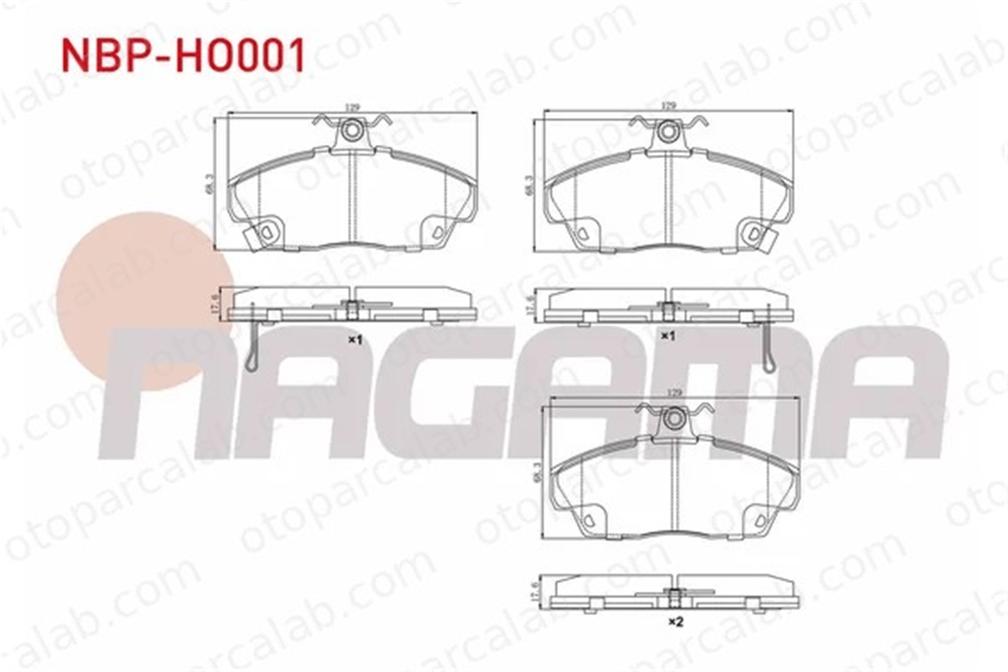 NAGAMA NBP-HO001 Fren Disk Balata Ön ROVER 200 II Hatchback 400 II 45022S6DE01 45022S6DE50