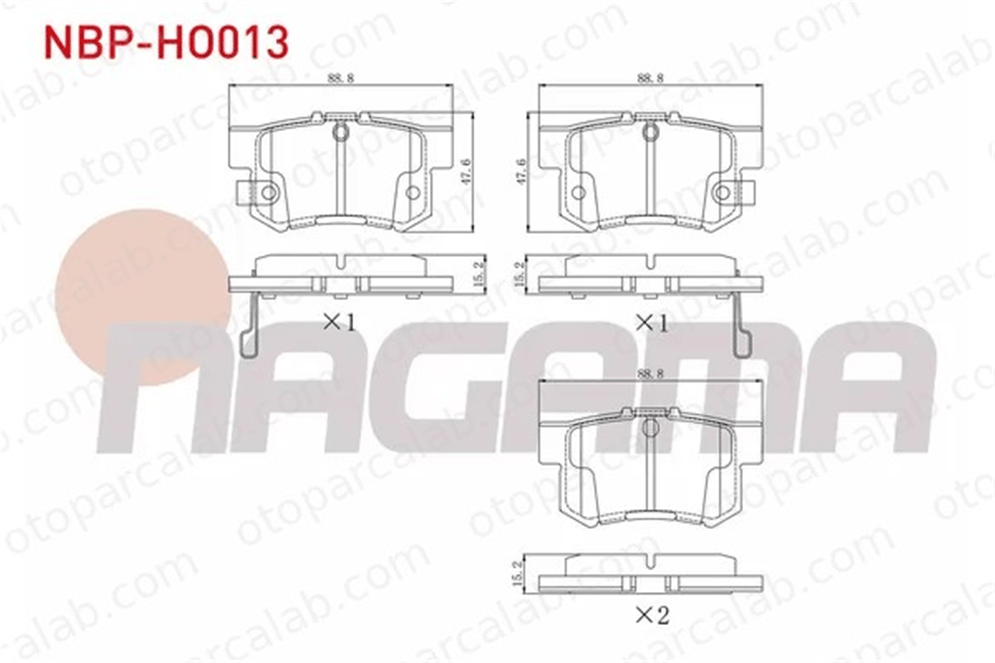 NAGAMA NBP-HO013 Fren Disk Balata Arka SUZUKI SX4 FIAT SEDICI 43022S2A000 43022S2AE50