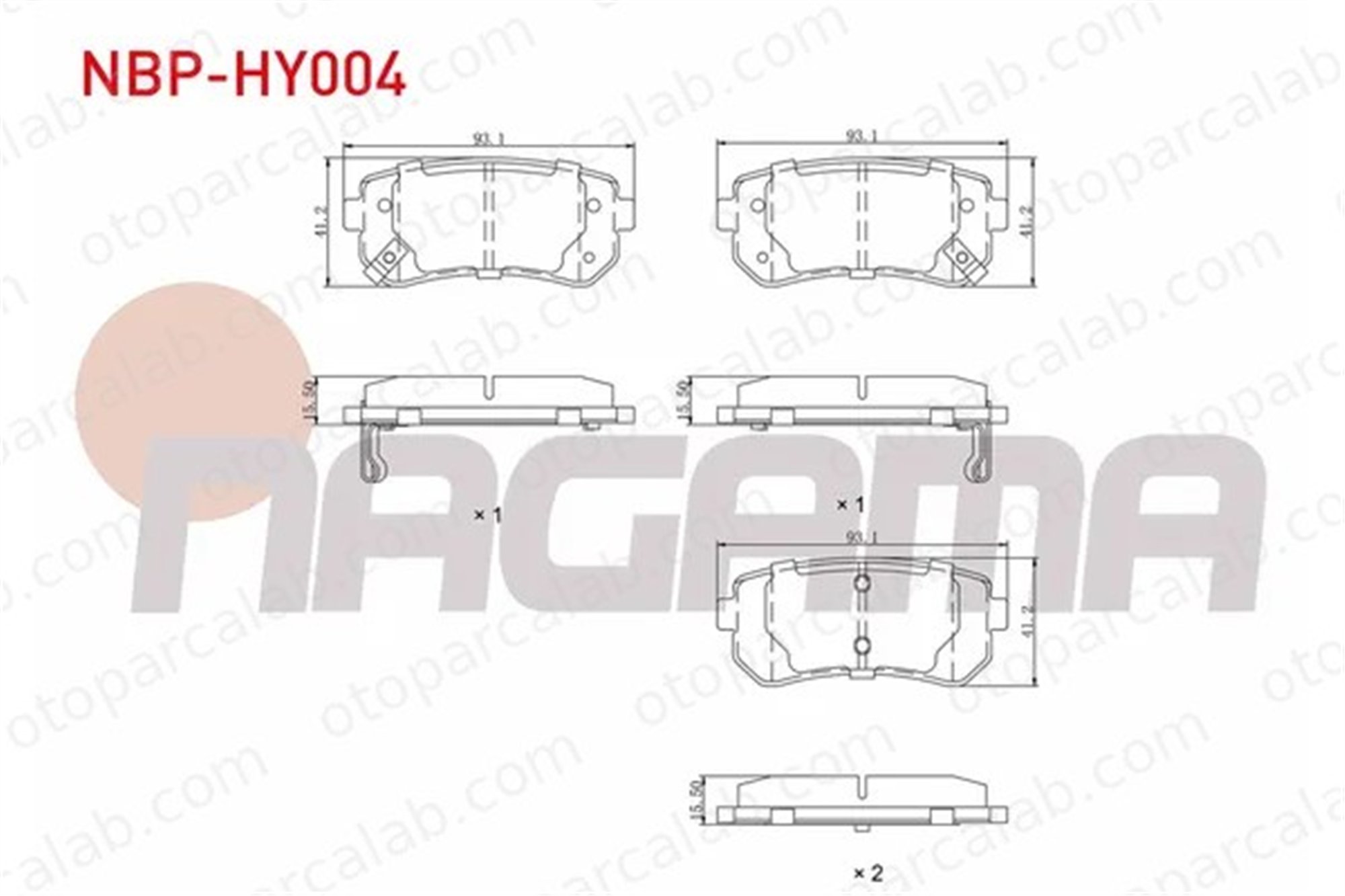 NAGAMA NBP-HY004 Fren Disk Balata Arka HYUNDAI TUCSON KIA SPORTAGE IV 583021GA00 583021HA00