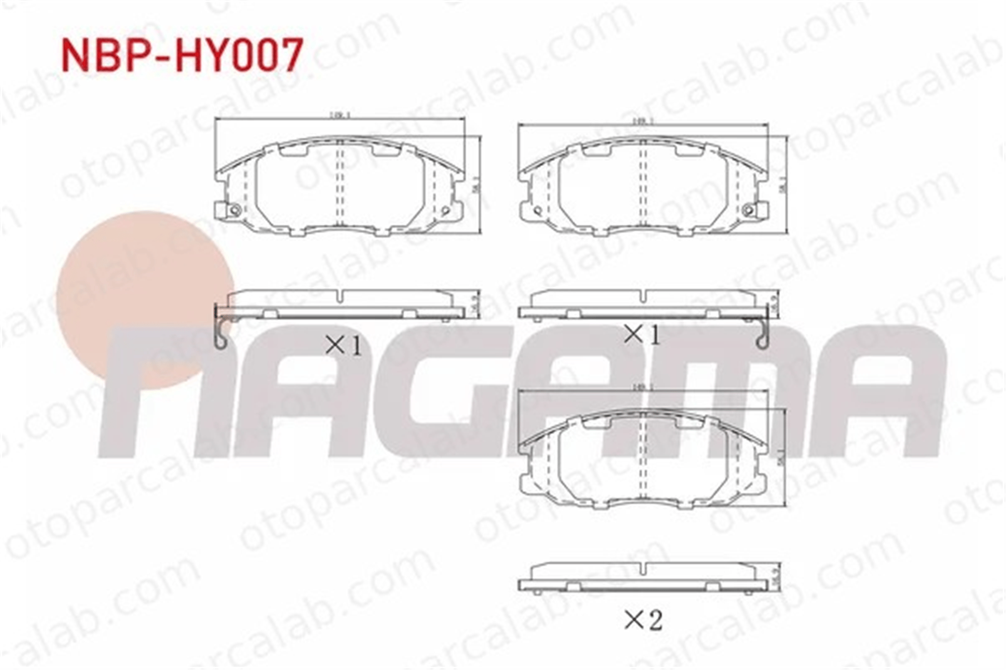 NAGAMA NBP-HY007 Fren Disk Balata Ön SSANGYONG REXTON / REXTON II KYRON 4813008260 5810126A00