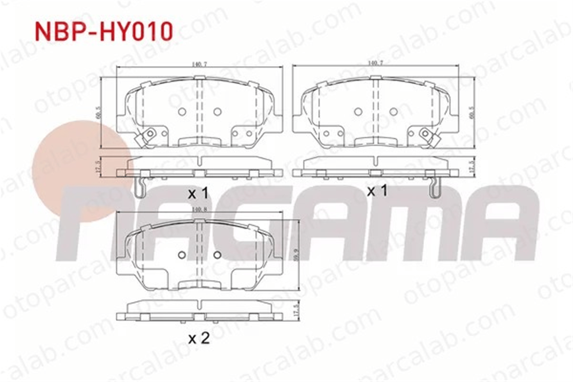 NAGAMA NBP-HY010 Fren Disk Balata Ön KIA CEE'D CEE'D Sportswagon 581012MA00 581012TA20