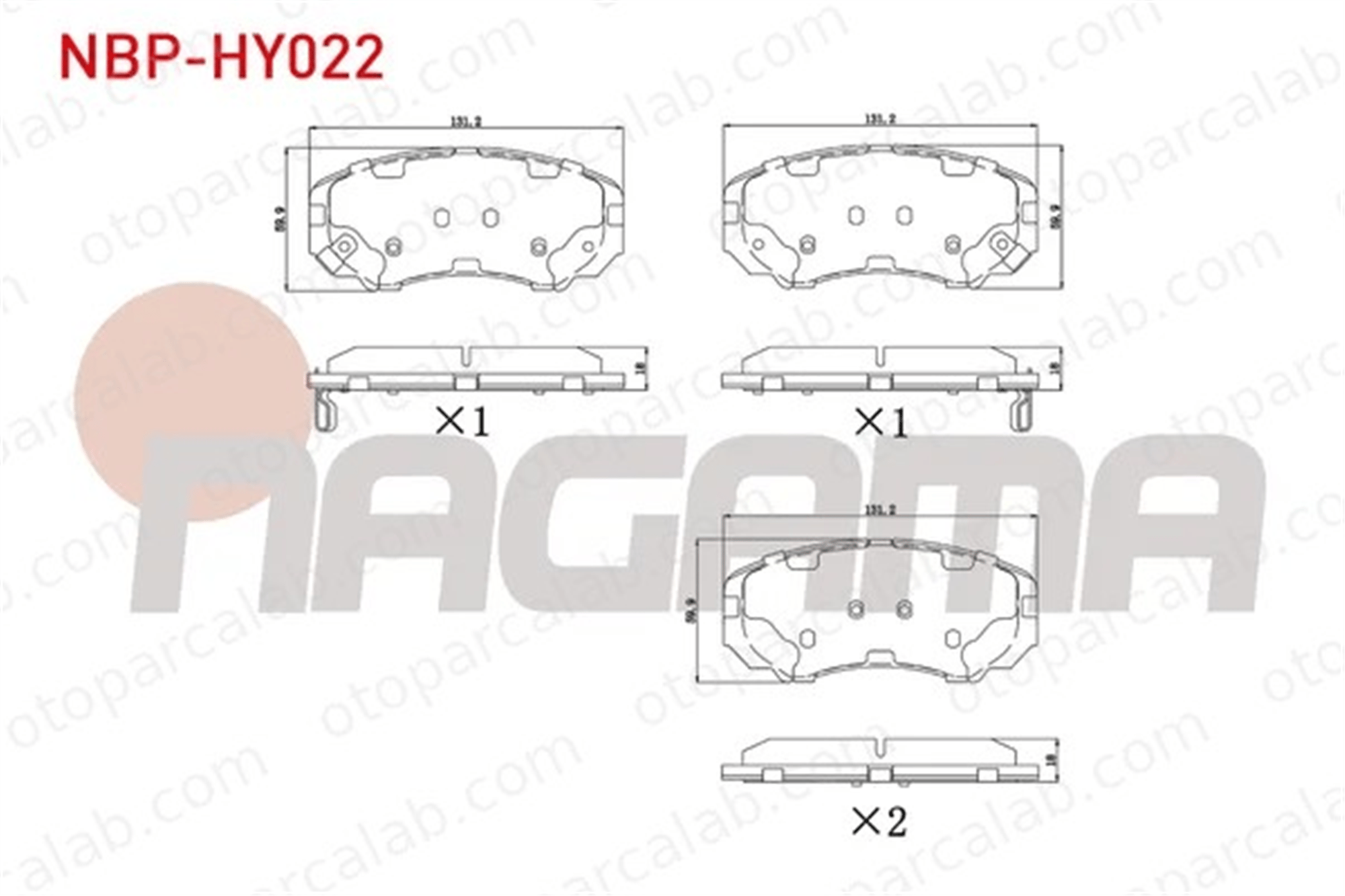NAGAMA NBP-HY022 Fren Disk Balata Ön HYUNDAI TUCSON KIA SPORTAGE II 581011FE00 581011FE01