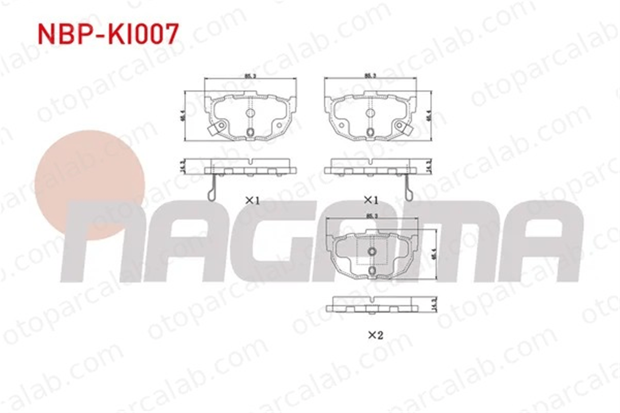 NAGAMA NBP-KI007 Fren Disk Balata Arka HYUNDAI ELANTRA III Sedan COUPE II 4406008E97 4406061E96