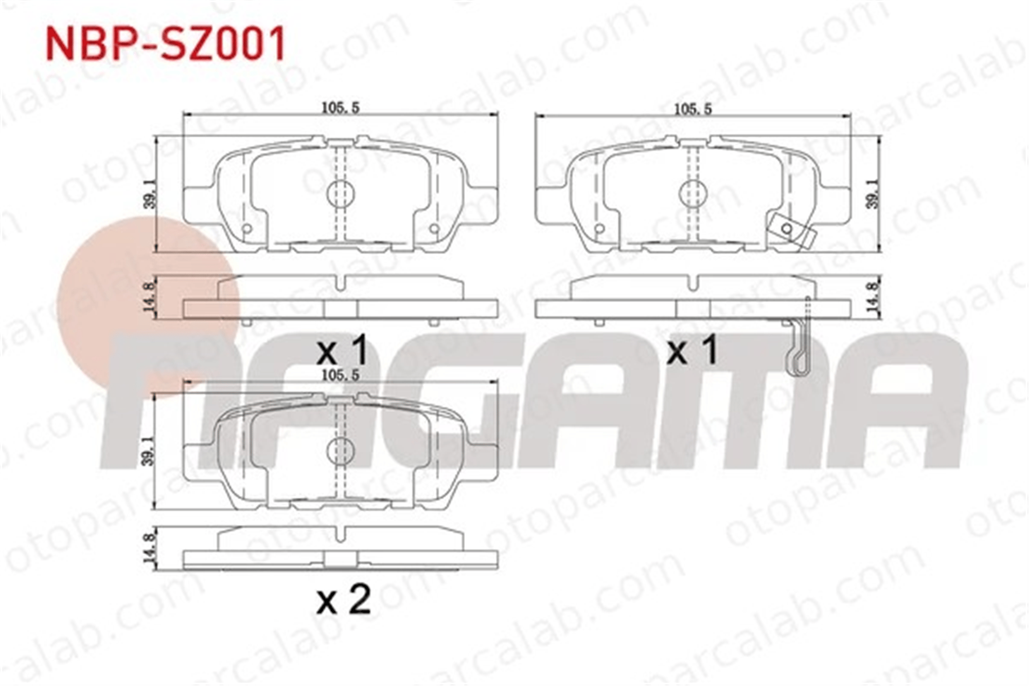 NAGAMA NBP-SZ001 Fren Disk Balata Arka NISSAN JUKE RENAULT KOLEOS II 40604BA0B 5580077K00