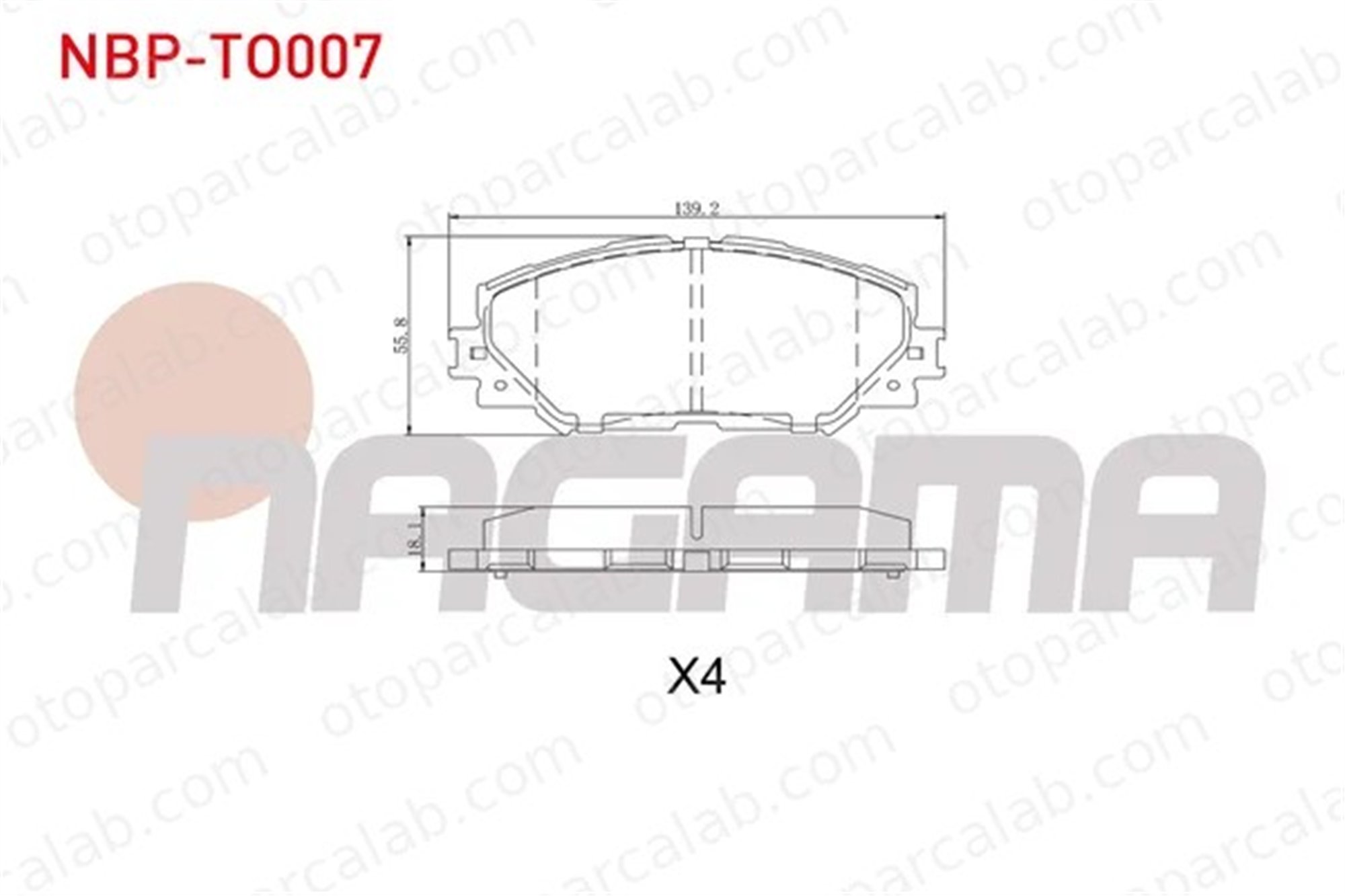 NAGAMA NBP-TO007 Fren Disk Balata Ön TOYOTA AURIS 446502170 446502220
