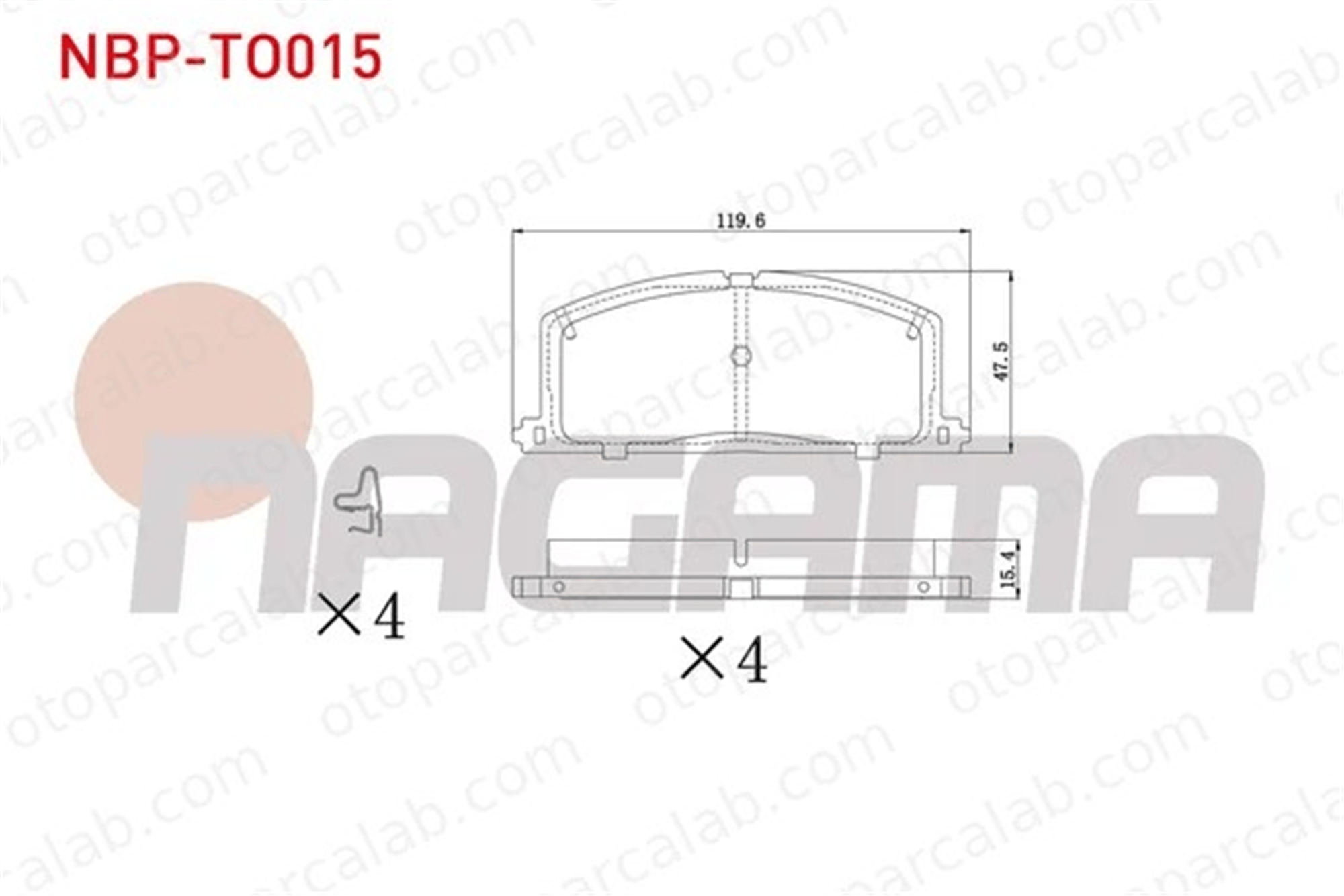 NAGAMA NBP-TO015 Fren Disk Balata Ön TOYOTA COROLLA COROLLA Liftback 49112281 446510040