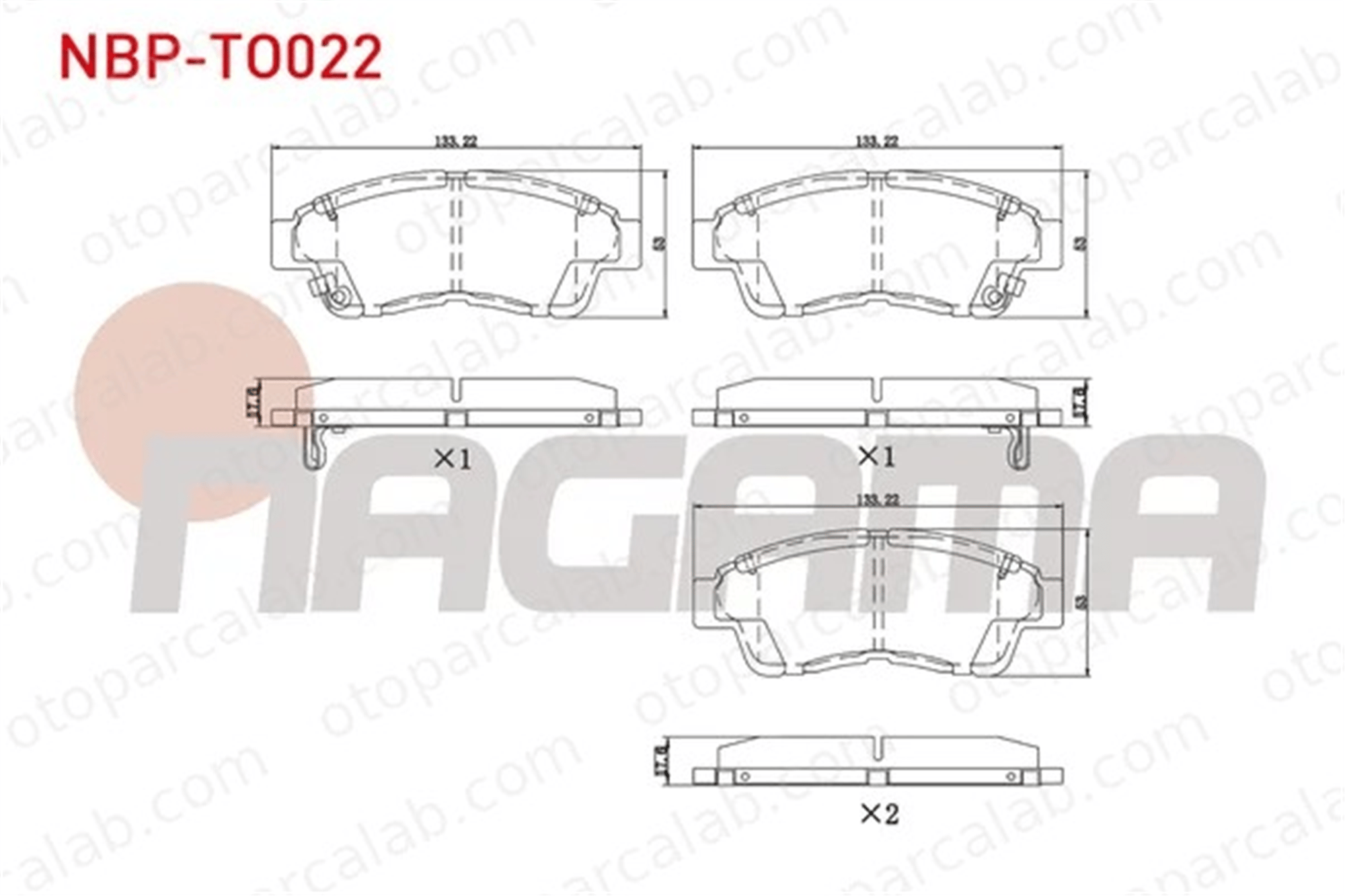 NAGAMA NBP-TO022 Fren Disk Balata Ön TOYOTA COROLLA COROLLA Compact 446502020 446505010