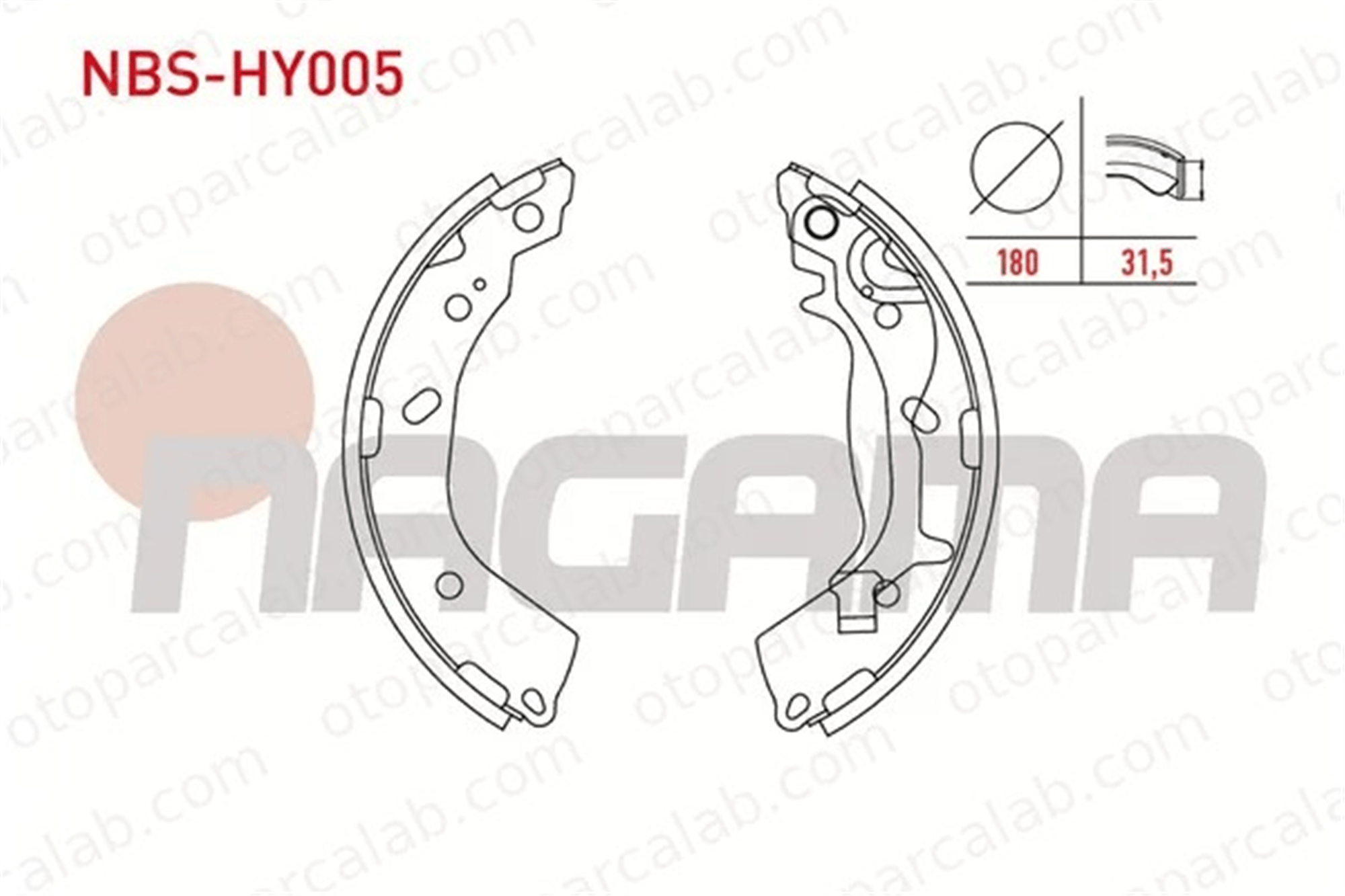 NAGAMA NBS-HY005 Fren Pabuçlu Balata Arka HYUNDAI GETZ 583051CA00 583051CF00