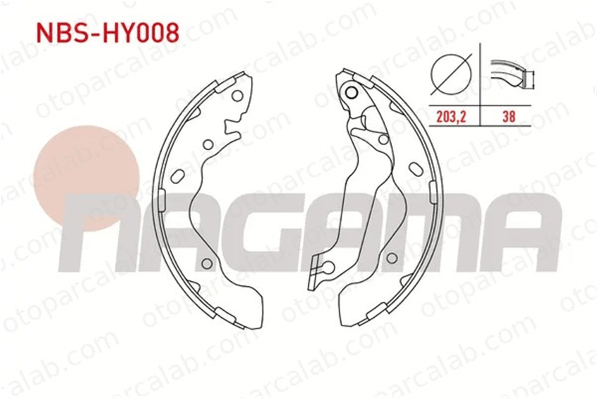 NAGAMA NBS-HY008 Fren Pabuçlu Balata Arka HYUNDAI ELANTRA III Sedan ACCENT II 5830529A10 5830525F10