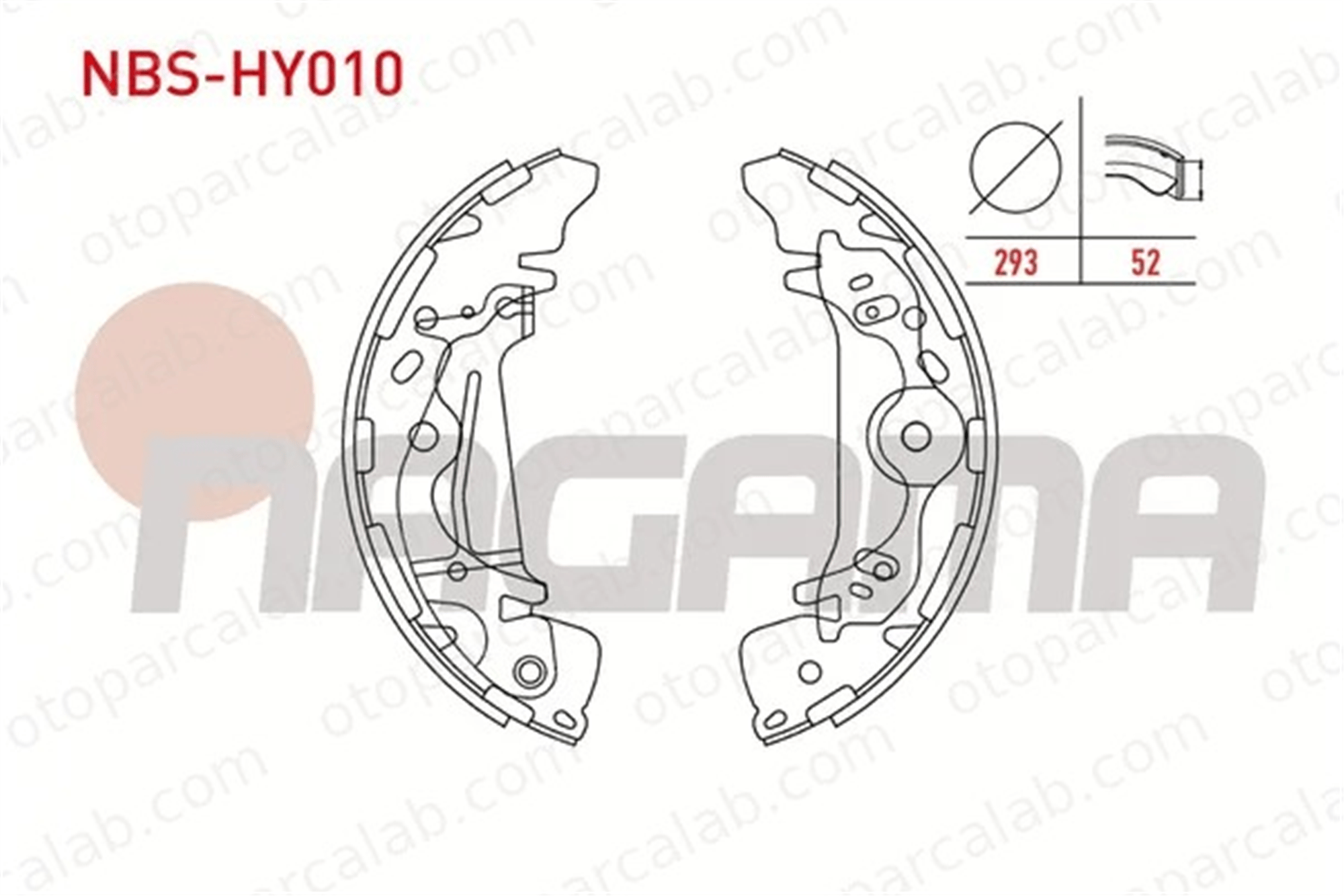 NAGAMA NBS-HY010 Fren Pabuçlu Balata Arka HYUNDAI H-1 / STAREX Minibüs/Otobüs H-1 Travel 583054AA19 583054AA20