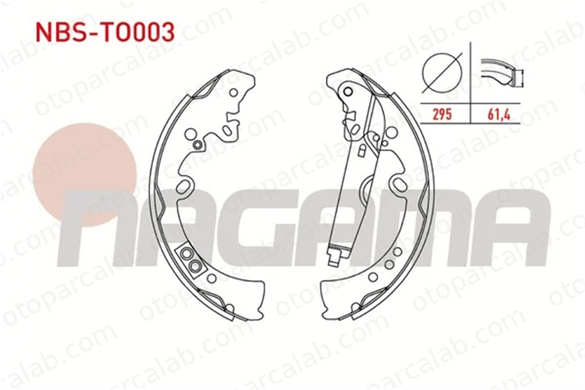 NAGAMA NBS-TO003 Fren Pabuçlu Balata Arka TOYOTA HILUX VIII Pick-up HILUX VII Pick-up 44950K020 44950K070