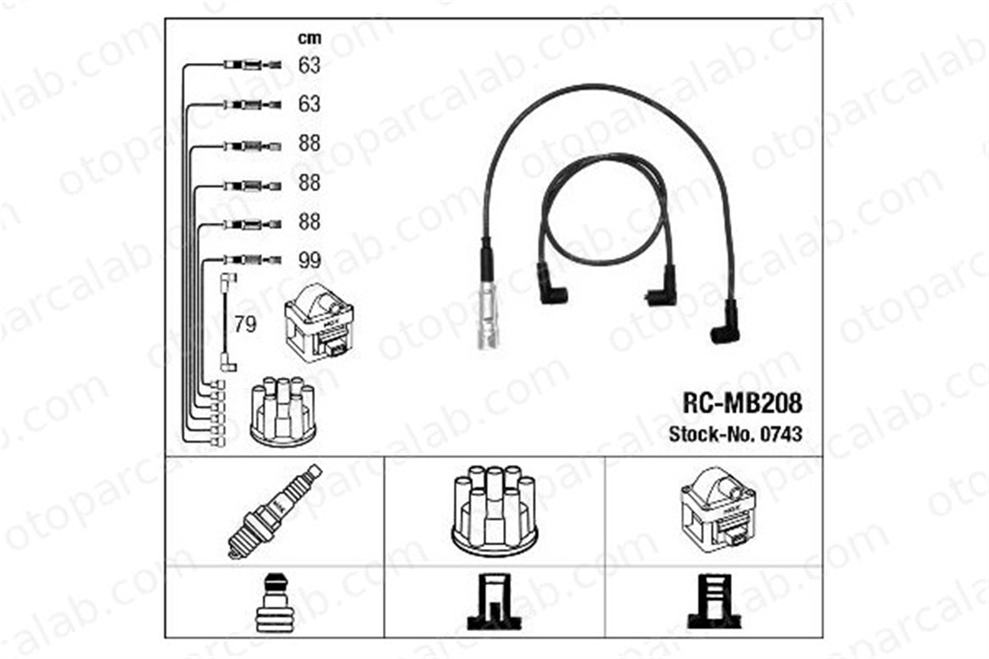 NGK 0743 Buji Kablosu MERCEDES-BENZ SL SL Coupe A1101504018 300890470