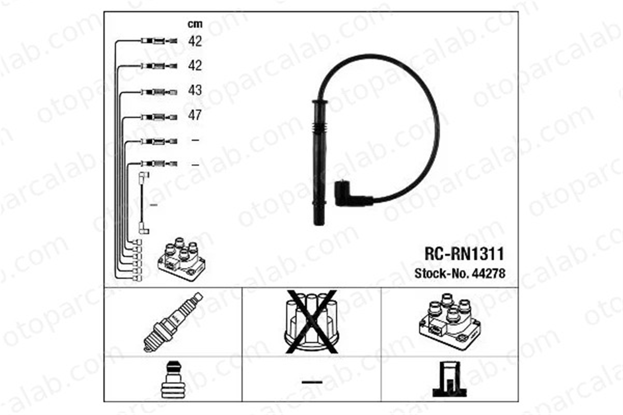 NGK 44278 Buji Kablosu RENAULT CLIO III MODUS / GRAND MODUS 8200713680 2448800QAA