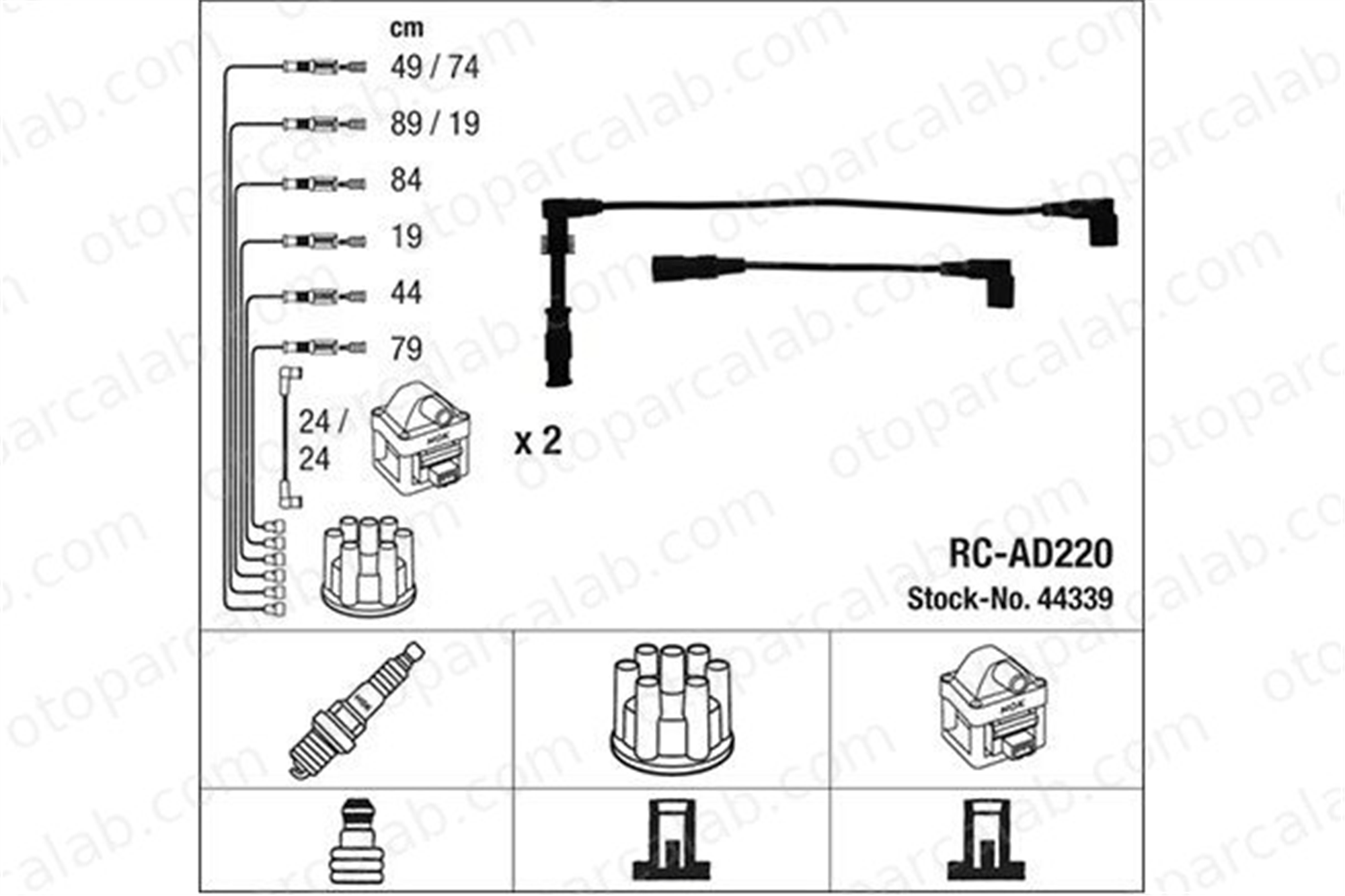 NGK 44339 Buji Kablosu AUDI 100 C4 Avant 100 C4 Sedan 77905441B 077 905 441 B