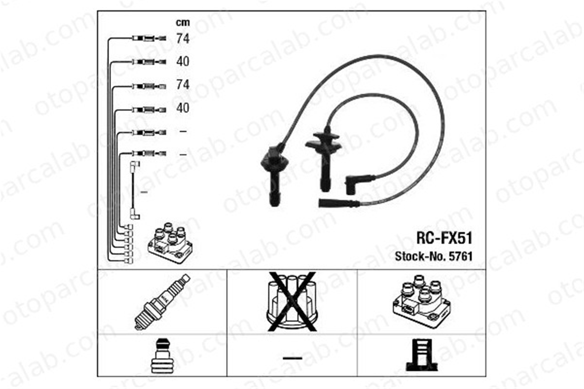 NGK 5761 Buji Kablosu SUBARU FORESTER IMPREZA Station wagon 22451AA793 22451AA822