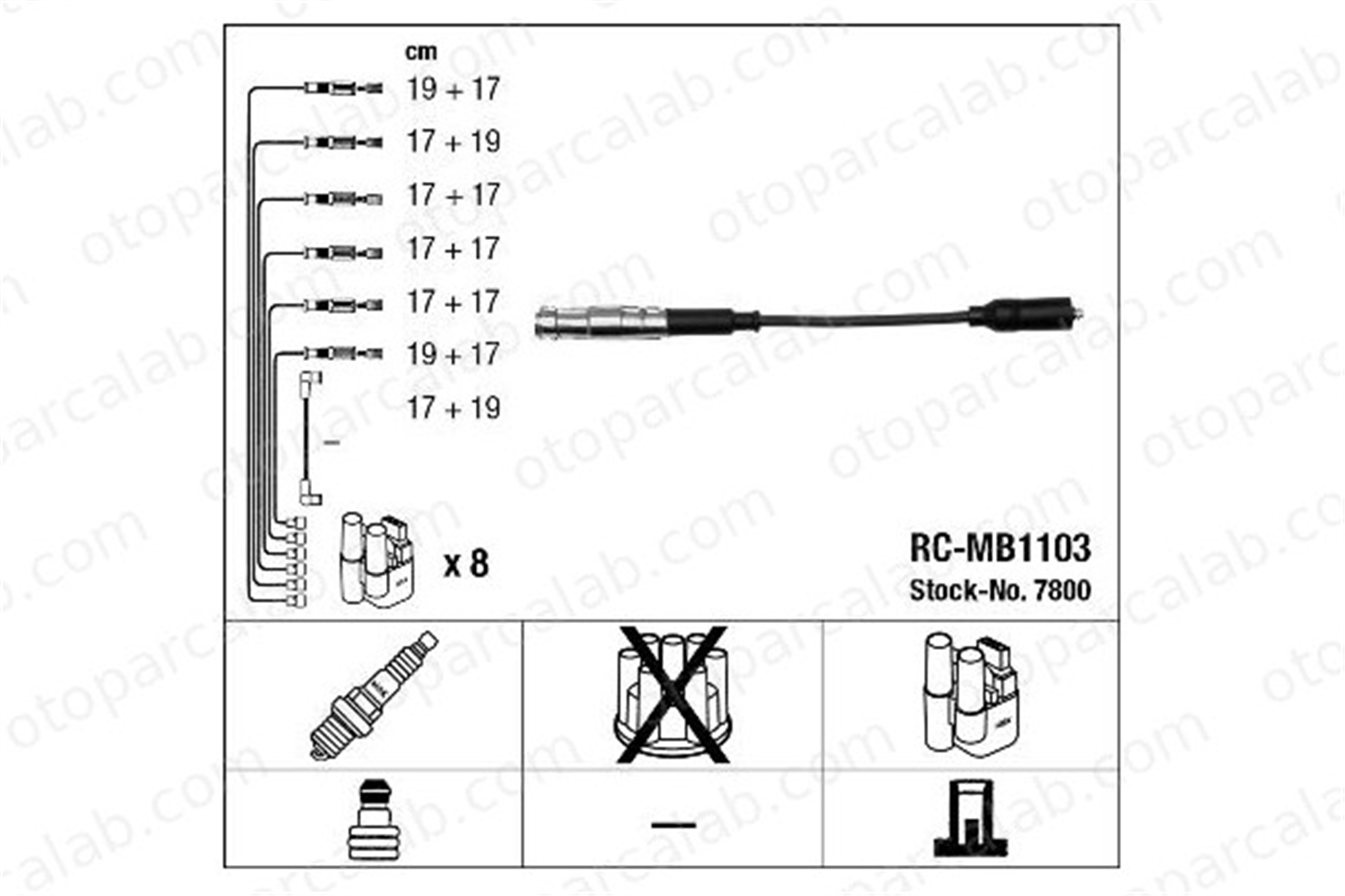NGK 7800 Buji Kablosu MERCEDES-BENZ S-SERISI SL A1121500318 134779