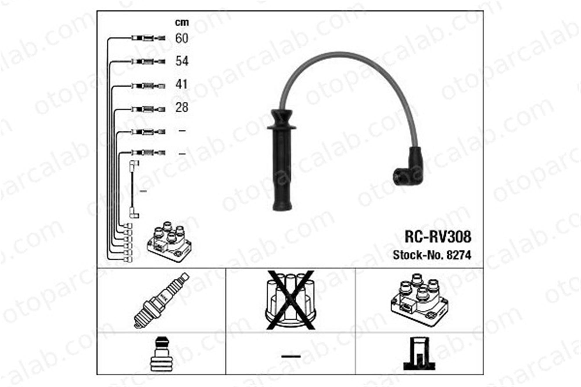 NGK 8274 Buji Kablosu ROVER 800 800 Hatchback GHT285 RVS16