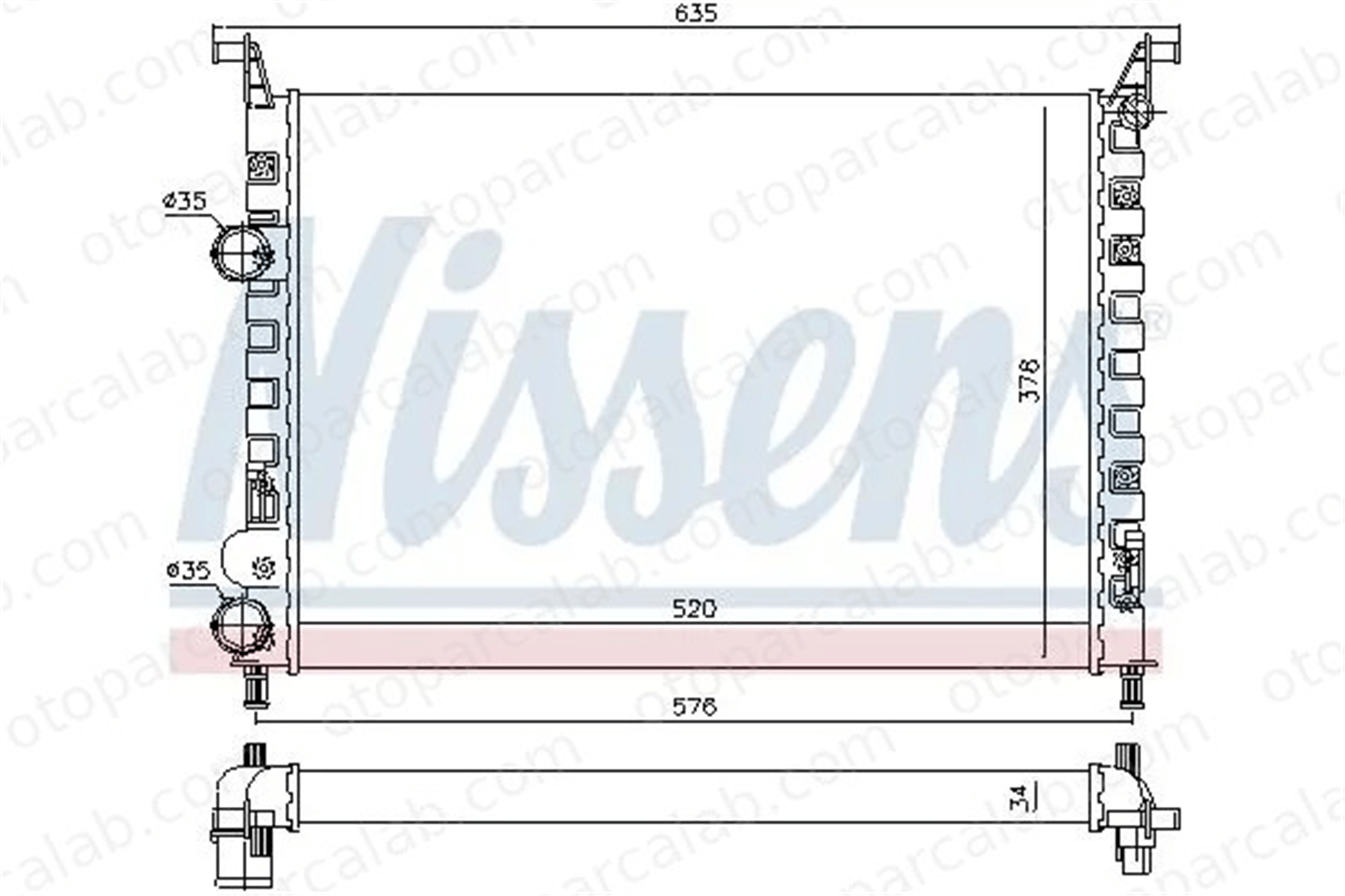 NISSENS 61684 Su Radyatörü FIAT SIENA PALIO 1300147 1300116