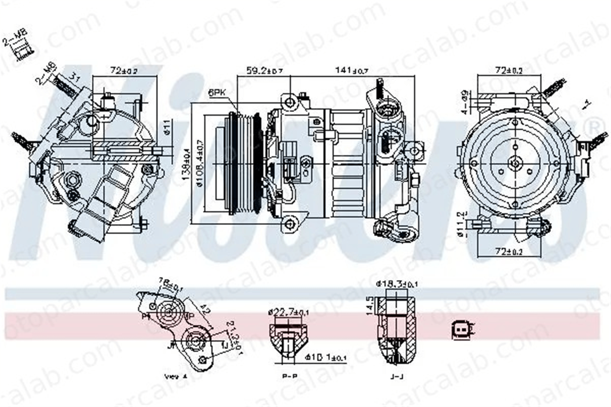 NISSENS 890796 Klima Kompresörü FORD TRANSIT V363 Panelvan/Van TRANSIT V363 Platform şasi 2006247 2015351