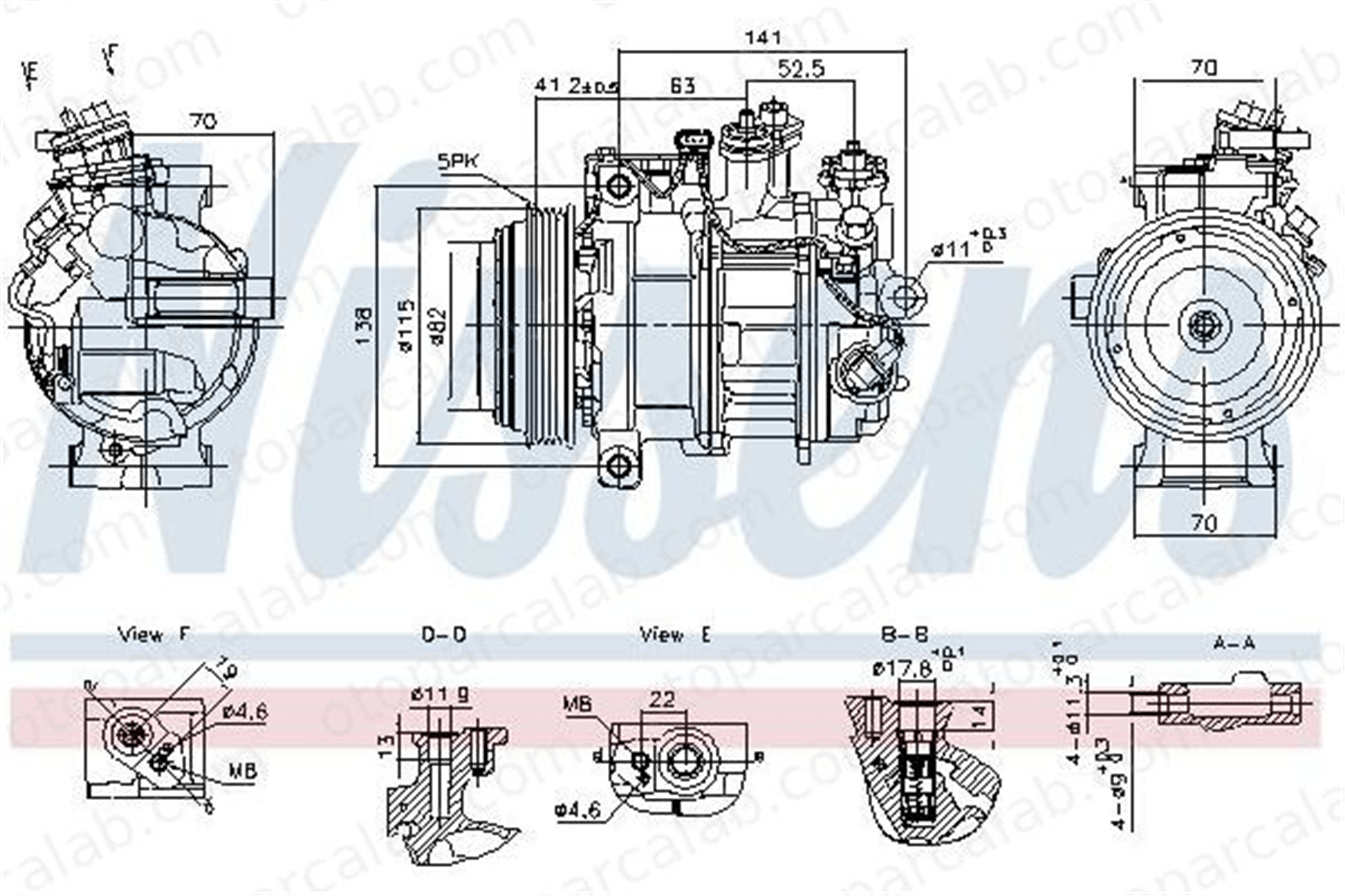 NISSENS 890919 Klima Kompresörü MERCEDES-BENZ VITO Mixto MARCO POLO Camper A0008301301 8301301