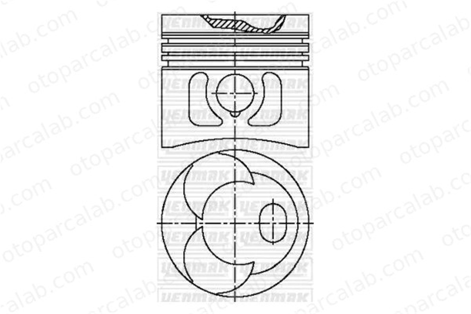 NURAL 87-70480-050 Piston (91.00MM-STD) NÜRAL 87-70480-050 MERCEDES-BENZ 123 Sedan 123 T-Model A6170301917 6160304717