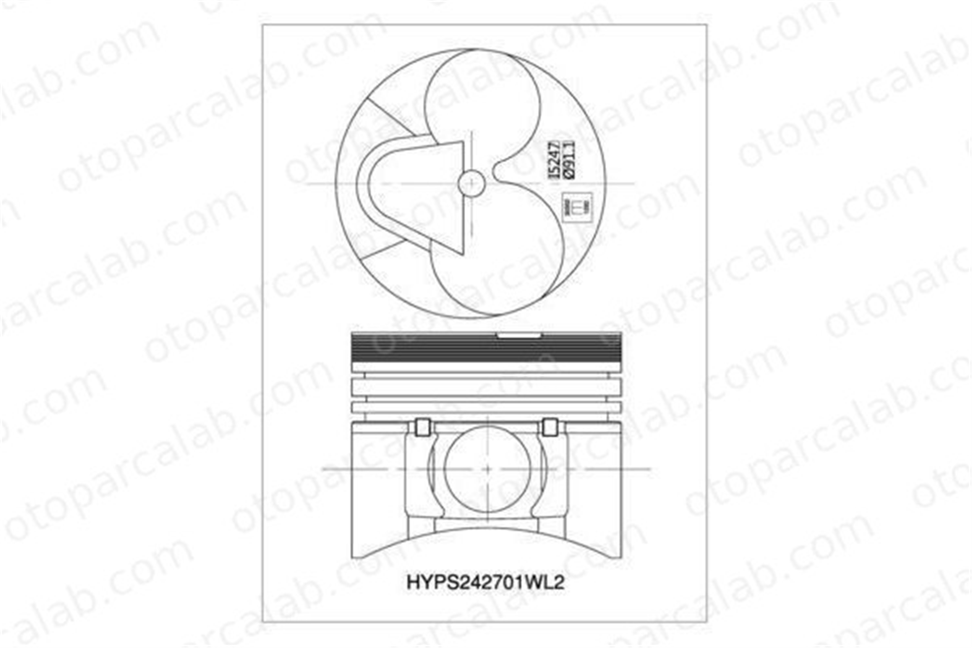 NURAL 87-71175-STD Piston (91.10MM-STD) NÜRAL 87-71175-STD HYUNDAI H100 Panelvan/Van H100 Platform şasi 2341042701 2341042703