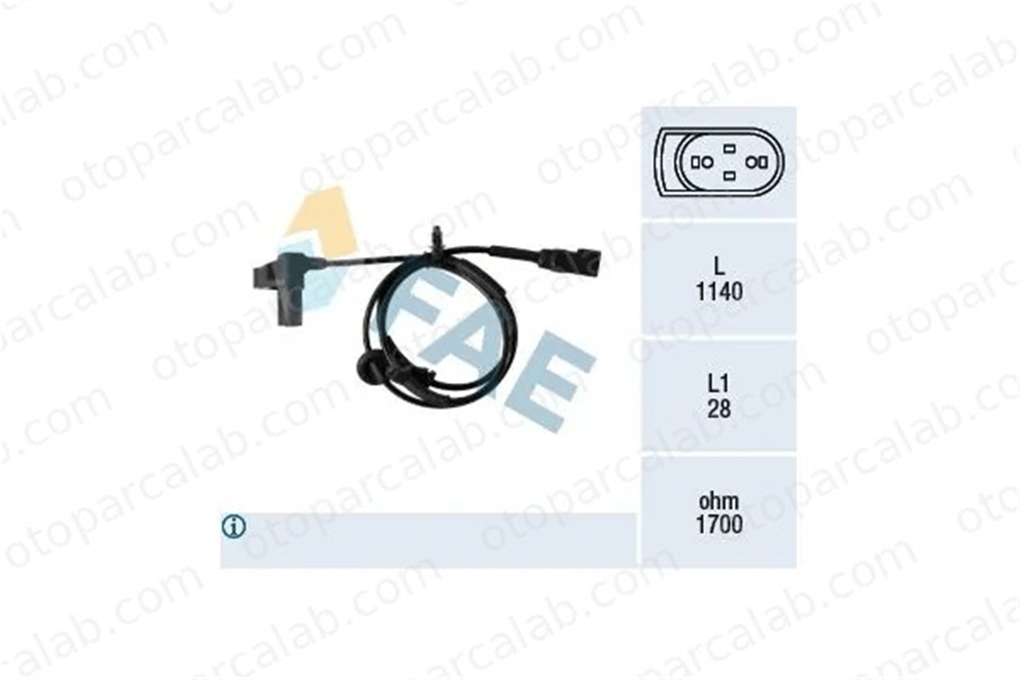 OGN YC152B372AFY Abs Sensörü Ön Sağ veya Sol FORD TRANSIT Panelvan/Van TRANSIT Minibüs/Otobüs YC152B372AF 4042001