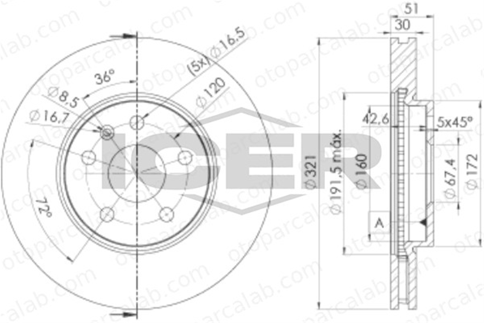 OPEL ORJINAL 13502214 Fren Disk Ayna Ön Sağ ve Sol OPEL INSIGNIA A INSIGNIA A Sports Tourer 13502214 13501308