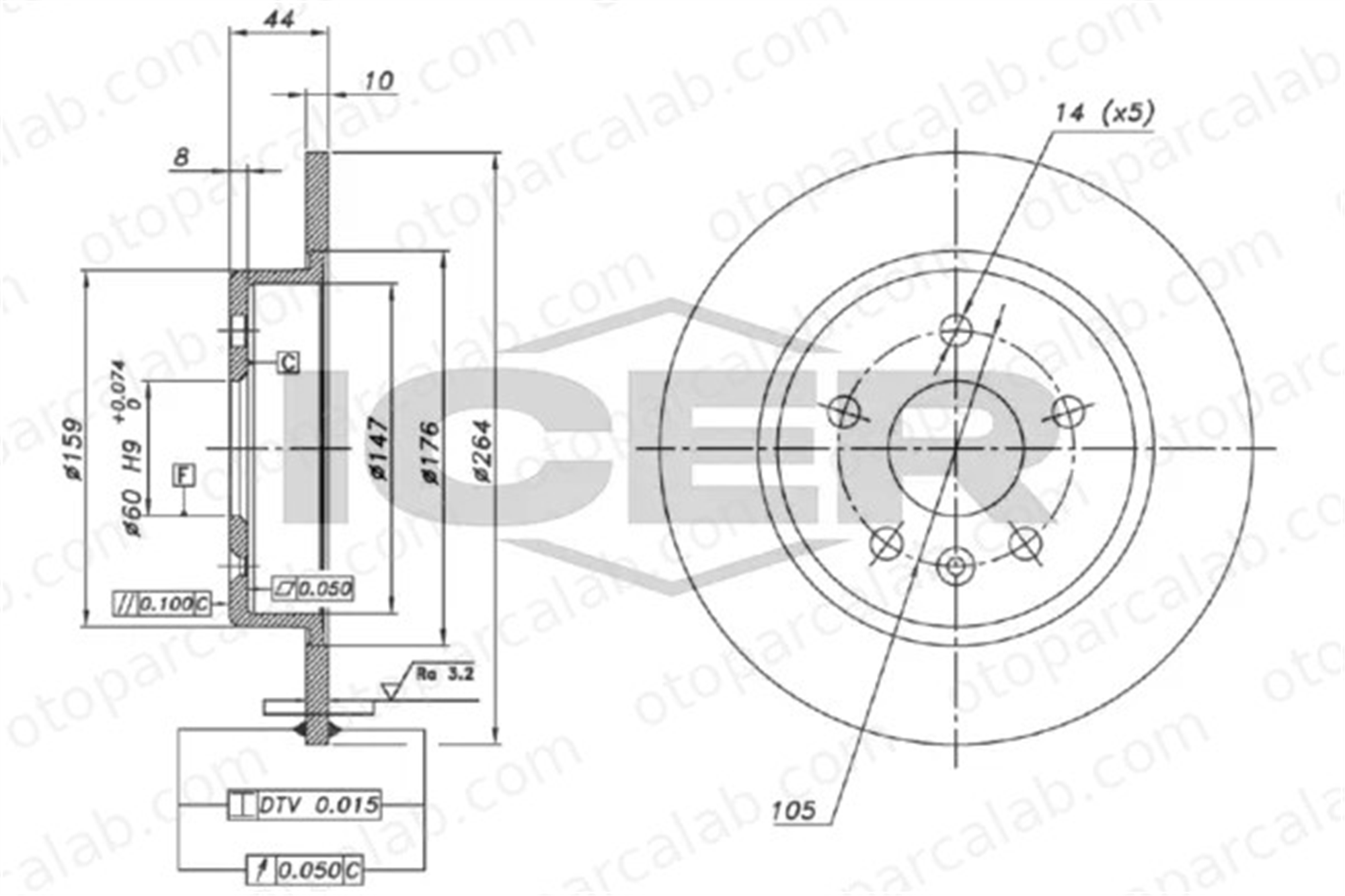 OPEL ORJINAL 13514612 Fren Disk Ayna Arka Sağ ve Sol OPEL ASTRA K ASTRA K Sports Tourer 13514612 13597355