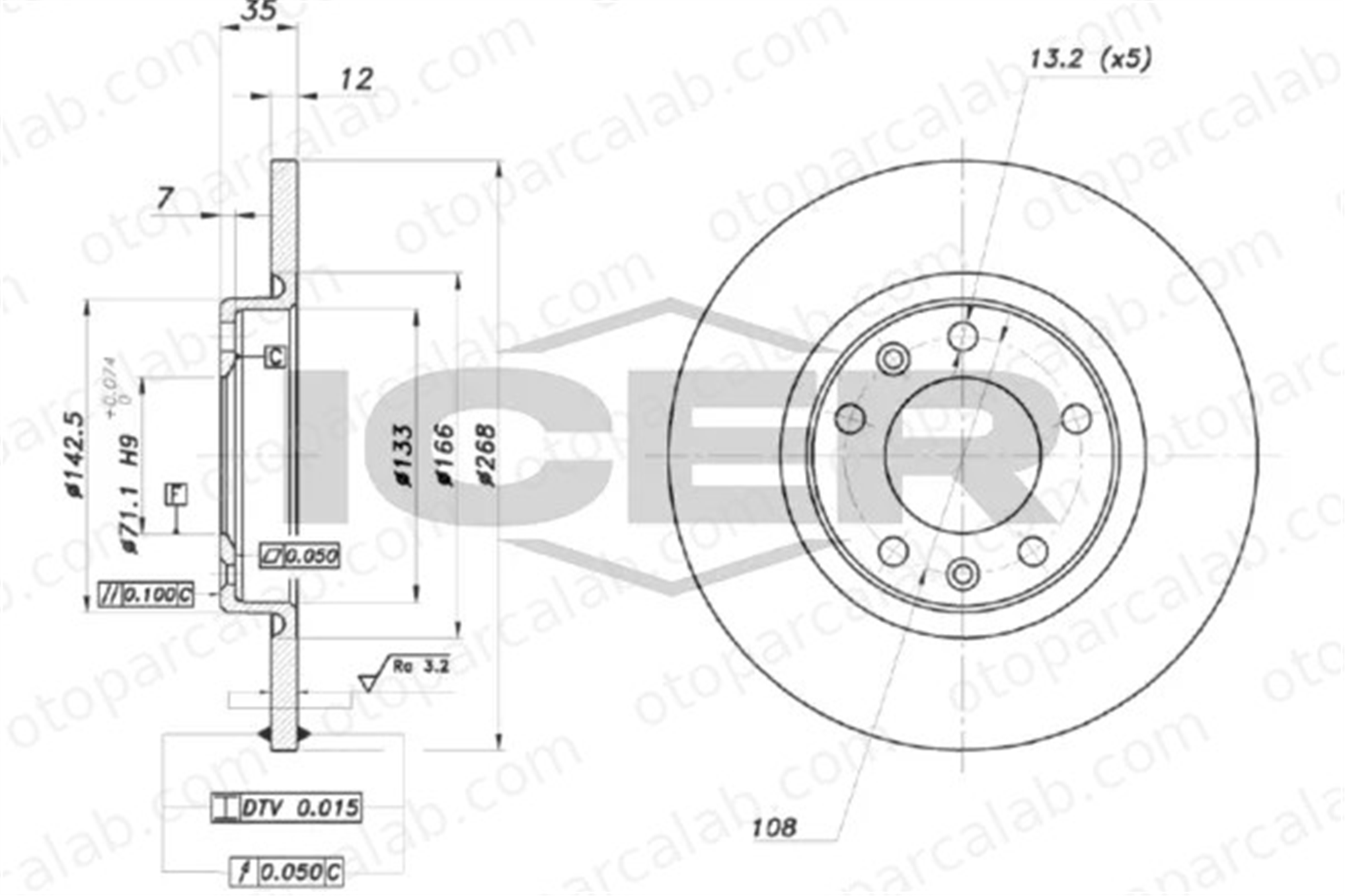 OPEL ORJINAL 1609582880 Fren Disk Ayna Arka Sağ ve Sol PEUGEOT 308 II 308 SW II 1609582880 1642776380