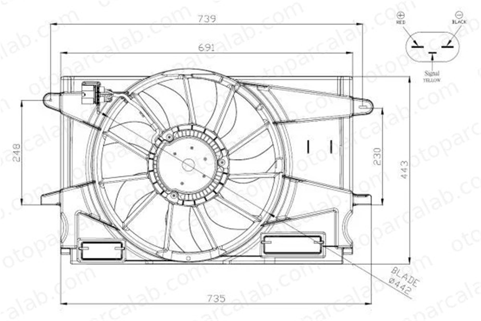 OPEL ORJINAL 39052896 Radyatör Fan ve Motoru OPEL ASTRA K ASTRA K Sports Tourer 39052896