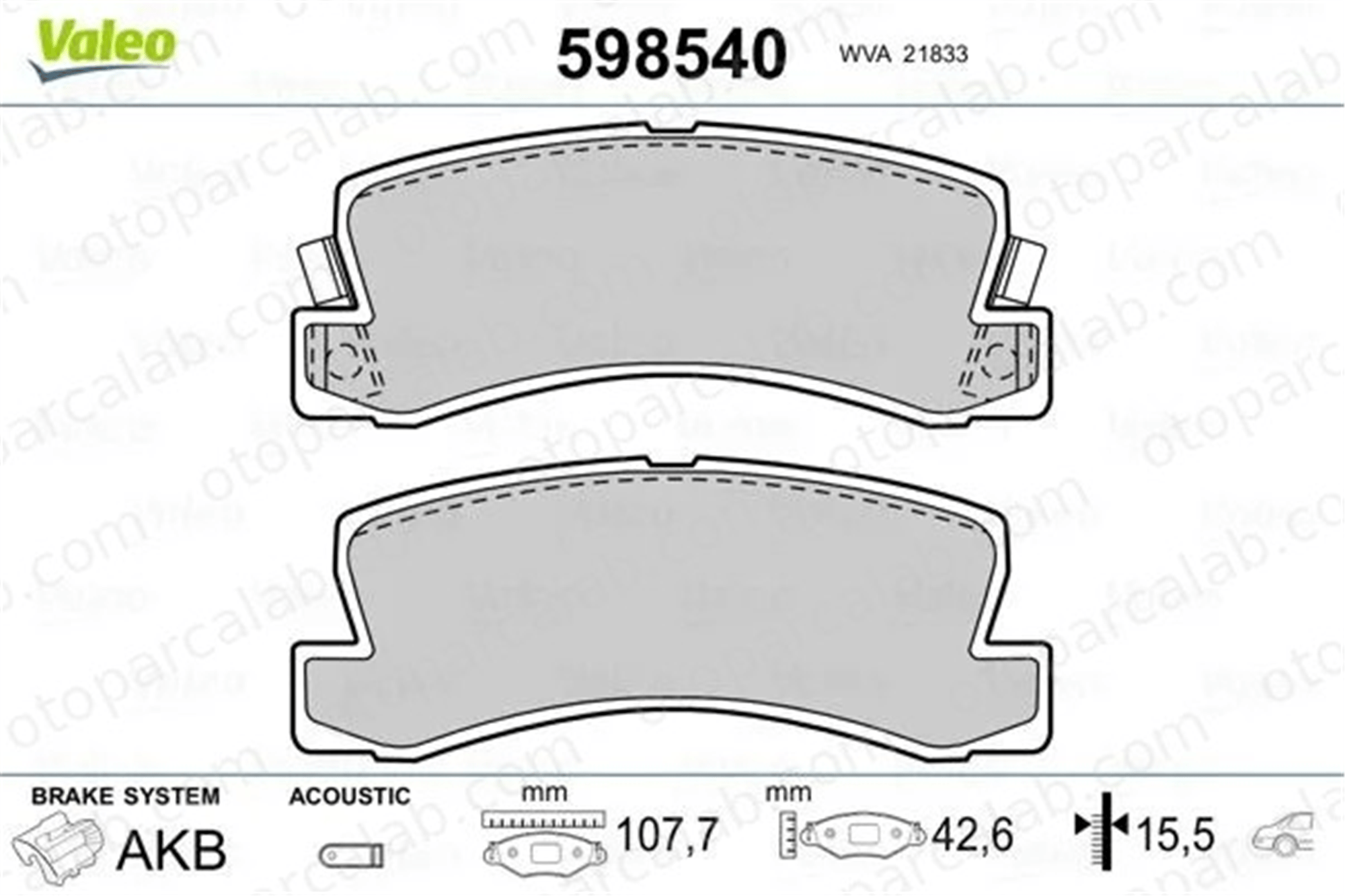 OPTIMAL BP-O9807 Fren Disk Balata Arka TOYOTA CAMRY CARINA E VI 446648050 446633050