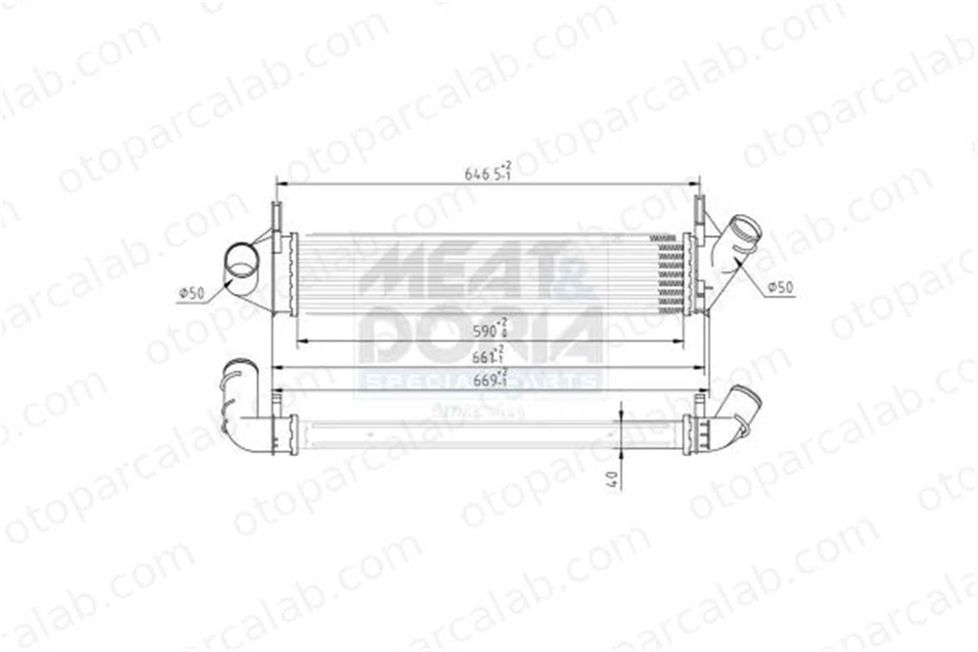ORIS 1501-4835 Turbo Radyatörü ORİS 1501-4835 DACIA LOGAN SANDERO 8200409045