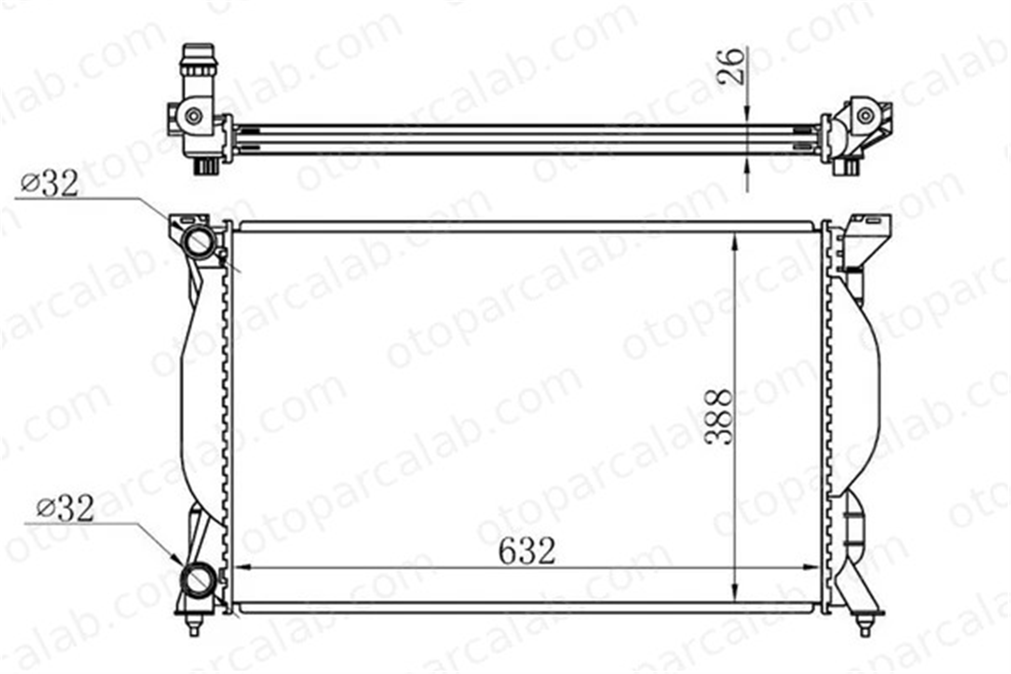 ORIS BAU011026 Su Radyatörü ORİS BAU011026 AUDI A4 B7 A4 B7 Avant 8E0121251 8E0121251P