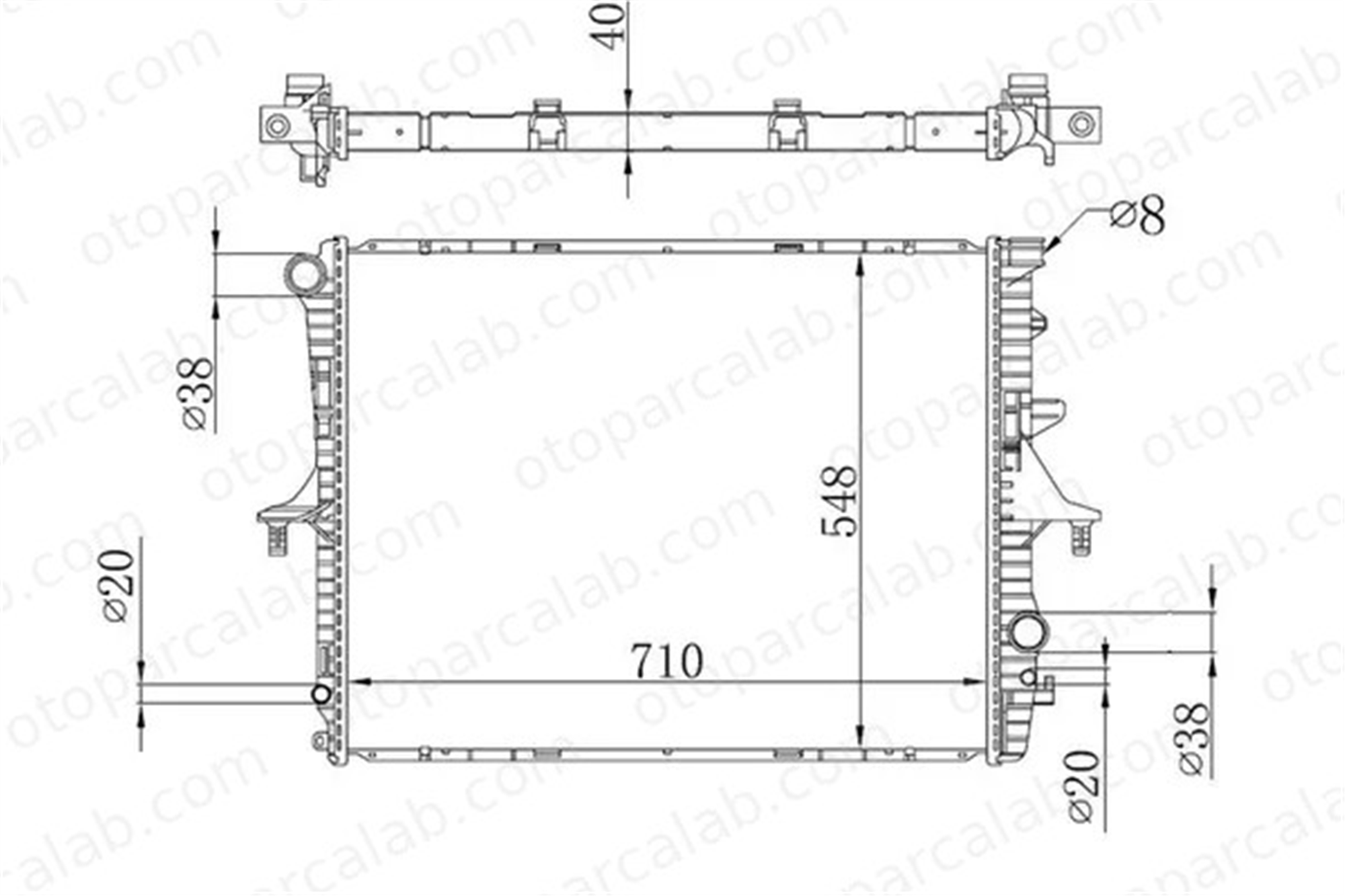 ORIS BAU047040 Su Radyatörü ORİS BAU047040 FIAT PALIO Weekend PALIO 46417050 46417059